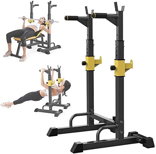 Heavy Duty Adjustable Squat Rack - Multi-Function Home Gym Equipment with Barbell Stand & Bench Press Support, 250KG Weight Capacity - Perfect for Strength Training, Powerlifting & Home Workouts