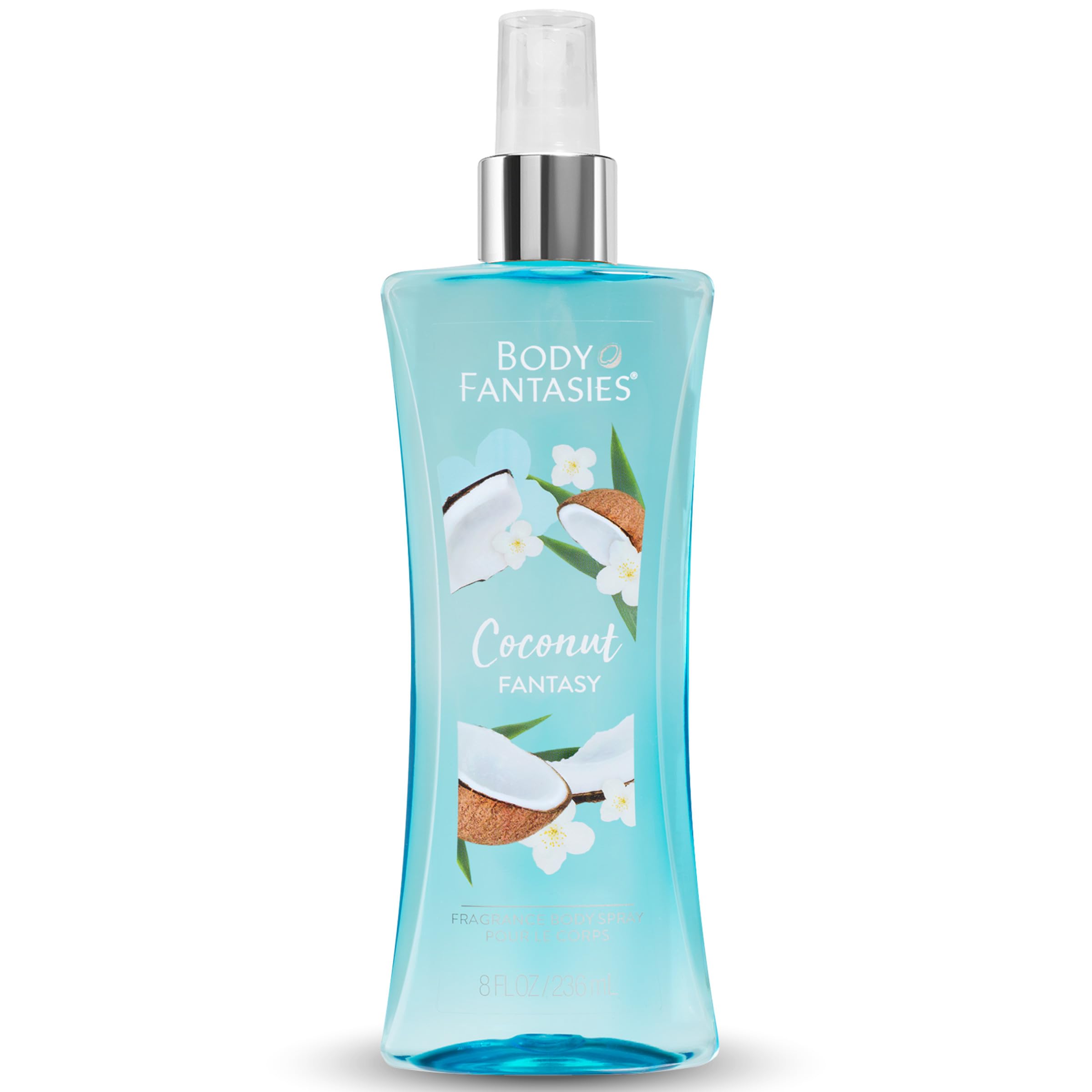 Body Fantasies Coconut Fantasy Women's Body Spray - 8 oz Floral Tropical Scent for Daily Wear, Summer & Beach Vacation