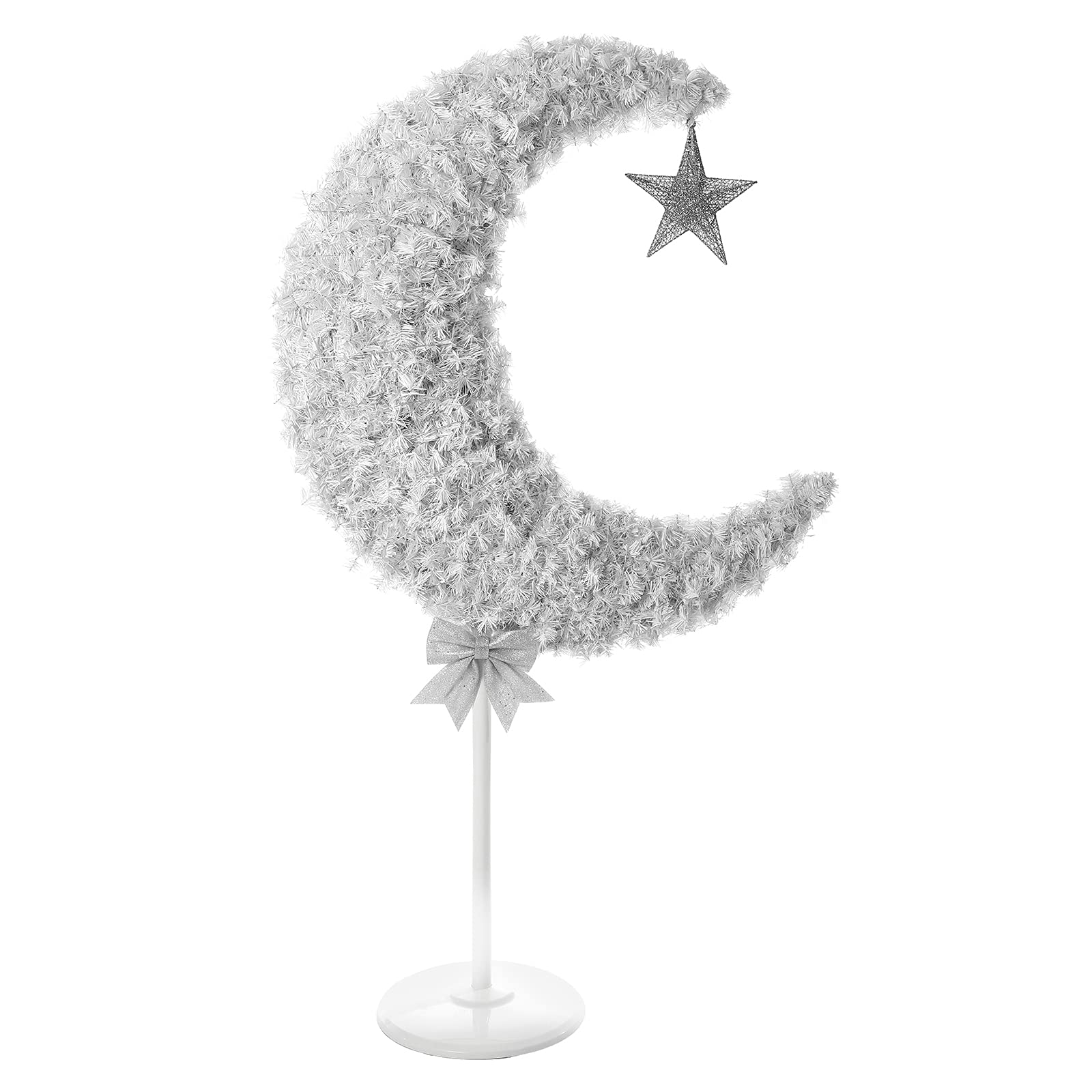 6FT LED Lighted Eid Tree Mubarak Moon Decoration - Islamic Ramadan Holiday Decor for Home, Garden & Living Room - Perfect for Eid al-Fitr, Ramadan Nights & Muslim Festival Celebrations