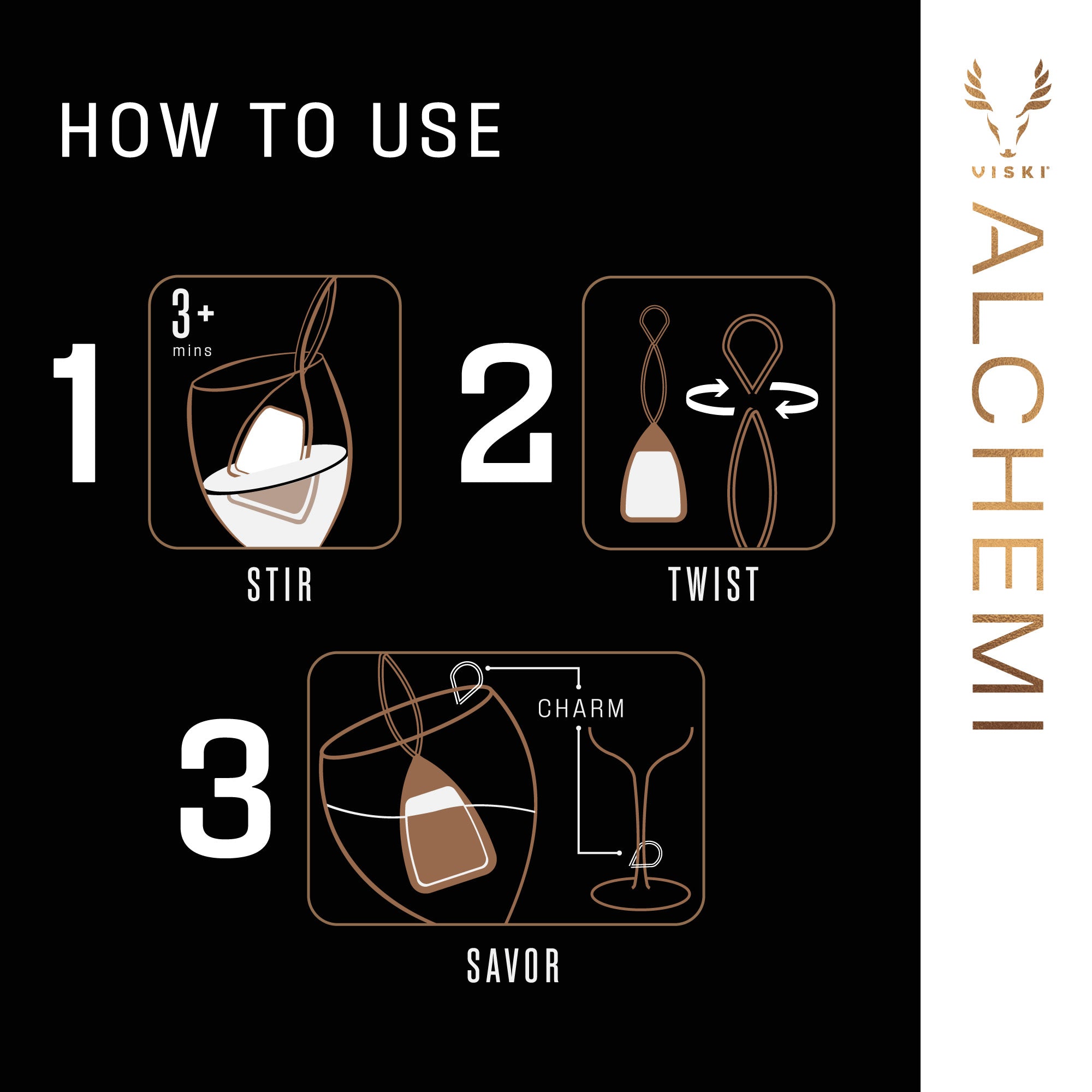 Alchemi Wine Purifiers Set of 3 - Premium Wine Aerator & Decanter for Red & White Wines - Perfect for Dinner Parties, Wine Tasting & Gifts