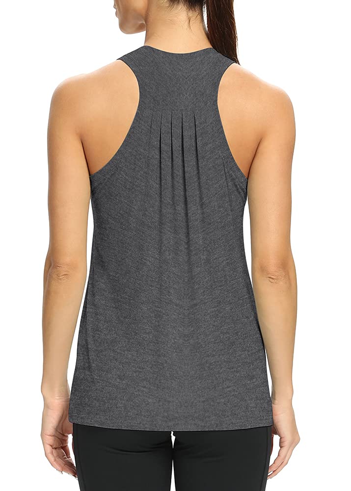 Women's High Neck Racerback Tank Tops - Mippo Loose Fit Workout & Yoga Shirts for Gym, Running, and Fitness Activities