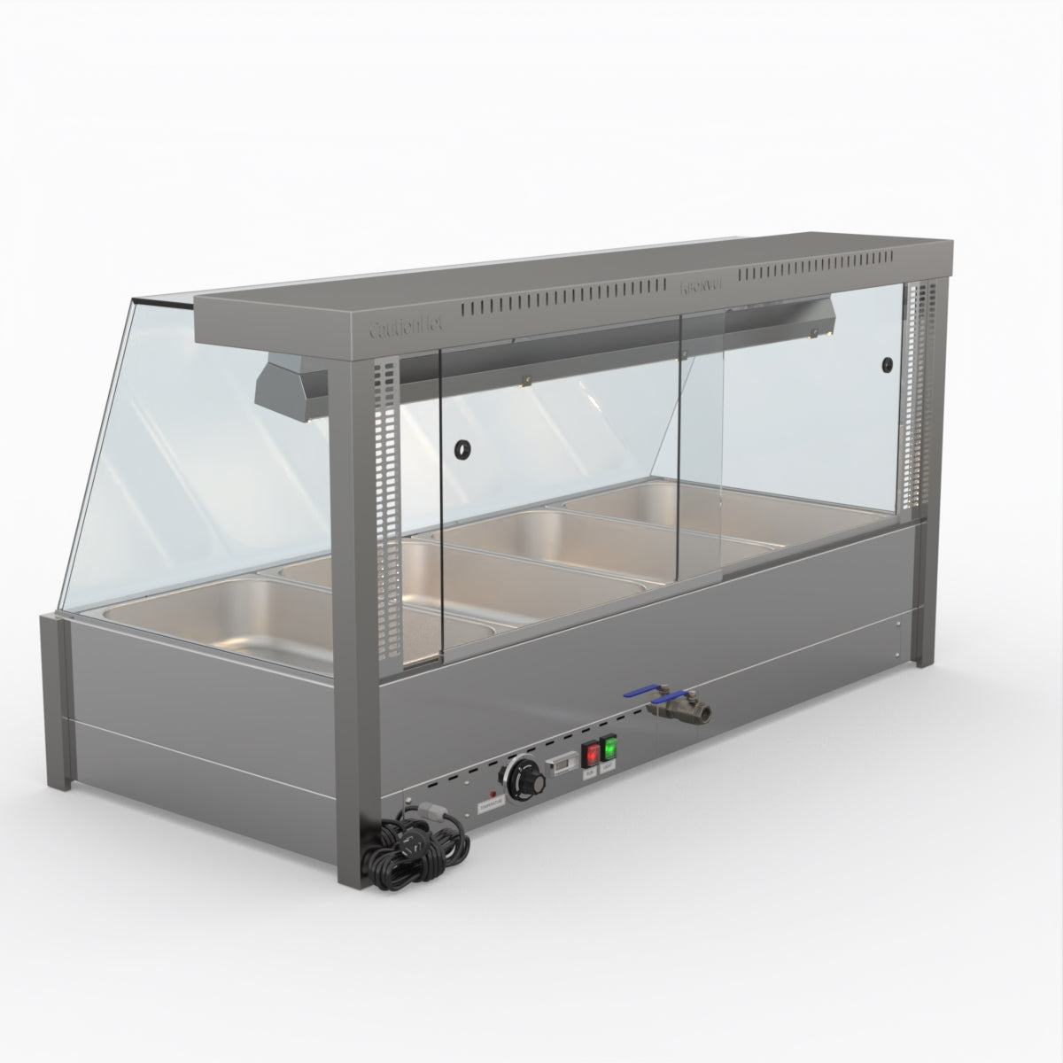 Bonvue BM14TC Angled Countertop Wet and Dry Bain Marie Food Warmer - Perfect for Restaurants, Buffets & Catering Events