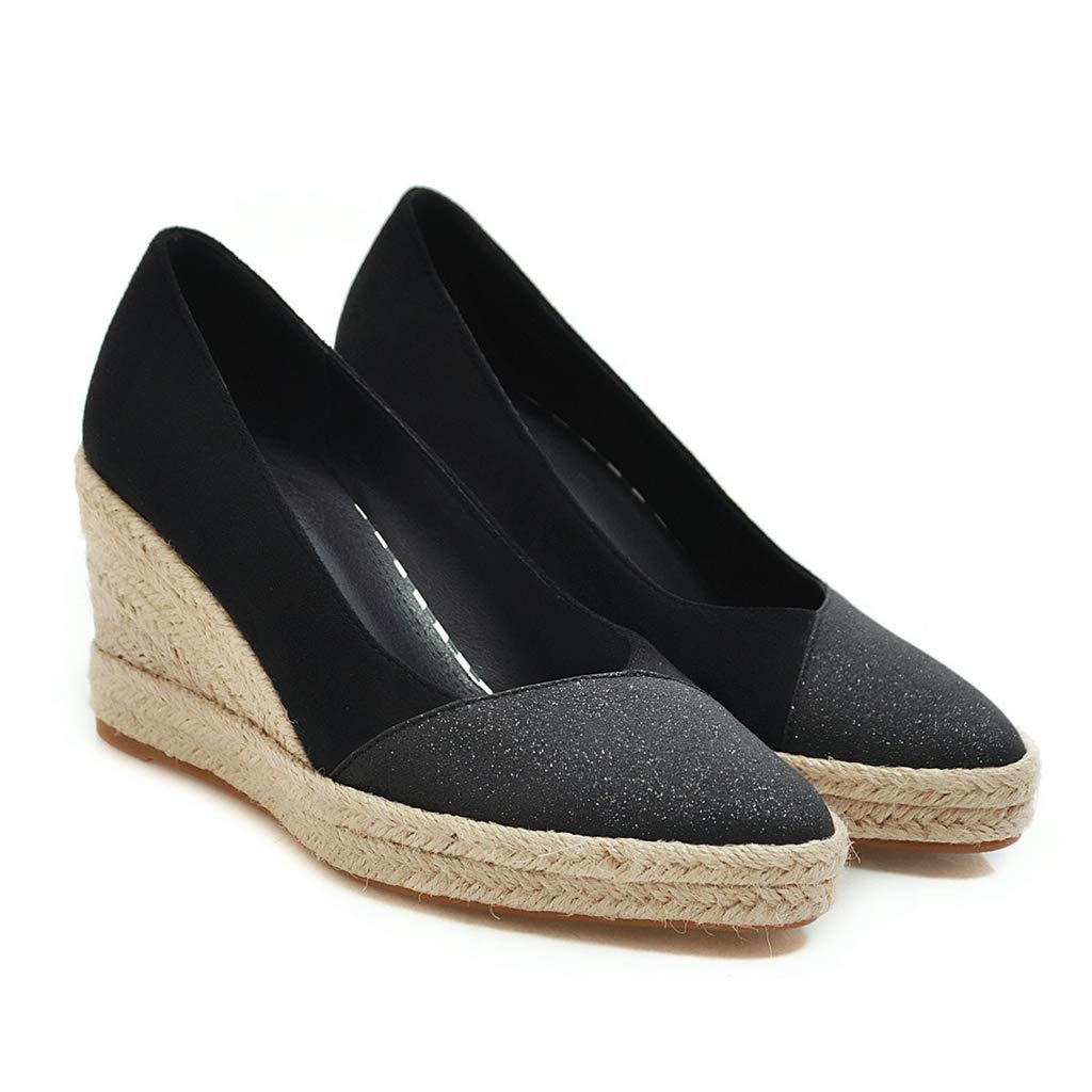 Mioke Women's Espadrilles Wedge Pumps - Pointed Toe Platform High Heels Slip-On Casual Sandals for Summer | Perfect for Beach, Office & Date Night Outfits