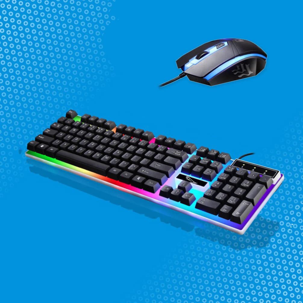 Cool LED Backlit USB Gaming Mechanical Keyboard - Wired RGB Backlit Keyboard for PC, Laptop, Mac - Ergonomic Design with Anti-Ghosting for Gamers & Typists (Black) - Perfect for Gaming, Office Work, and Programming