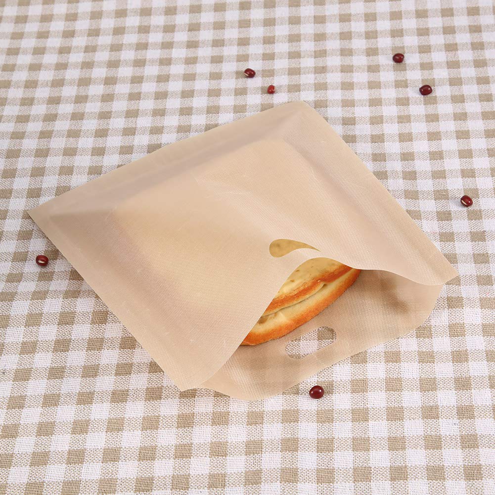 Non-Stick Reusable Microwave Toaster Bags - 16x16.5cm Fiberglass Heating Pastry Bags for Baking, Reheating & Cooking - Perfect for Bread, Pizza, Cookies & More