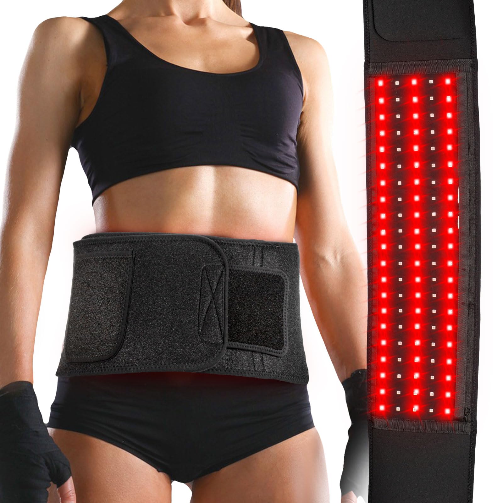 Red Light Therapy Belt for Pain Relief & Muscle Recovery - Near Infrared & Red Light Therapy for Inflammation, Circulation, and Relaxation - Portable Home Use for Back, Shoulder, Joint Pain Relief