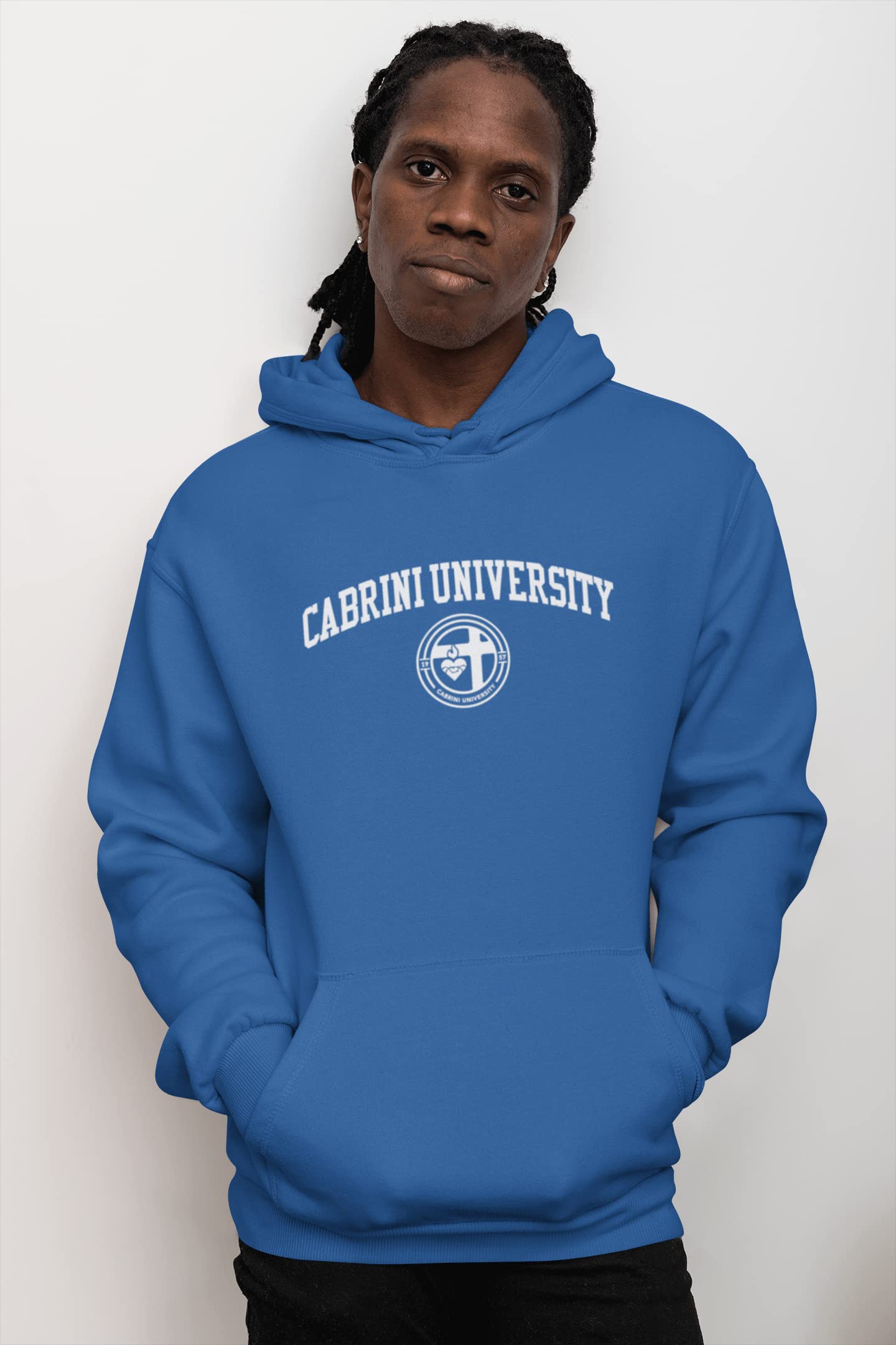 CreateMyTee Cabrini University Arched Unisex Hooded Sweatshirt | Cabrini Cavaliers Apparel | College Sweatshirt for Men & Women | Perfect for Game Day & Campus Wear