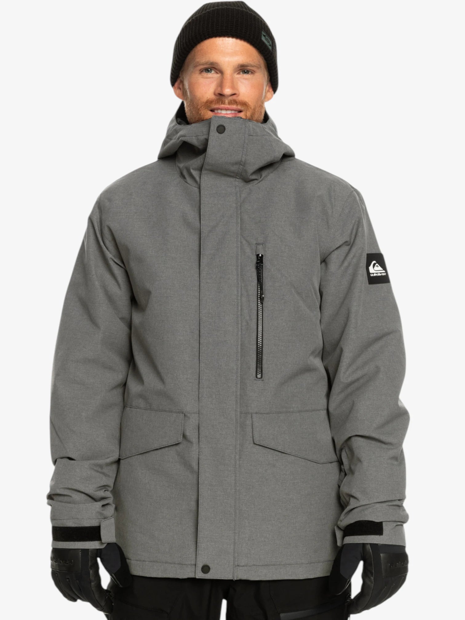 Quiksilver Mission Solid Dark Grey Snow Jacket - Waterproof & Insulated Winter Coat for Skiing, Snowboarding & Outdoor Adventures