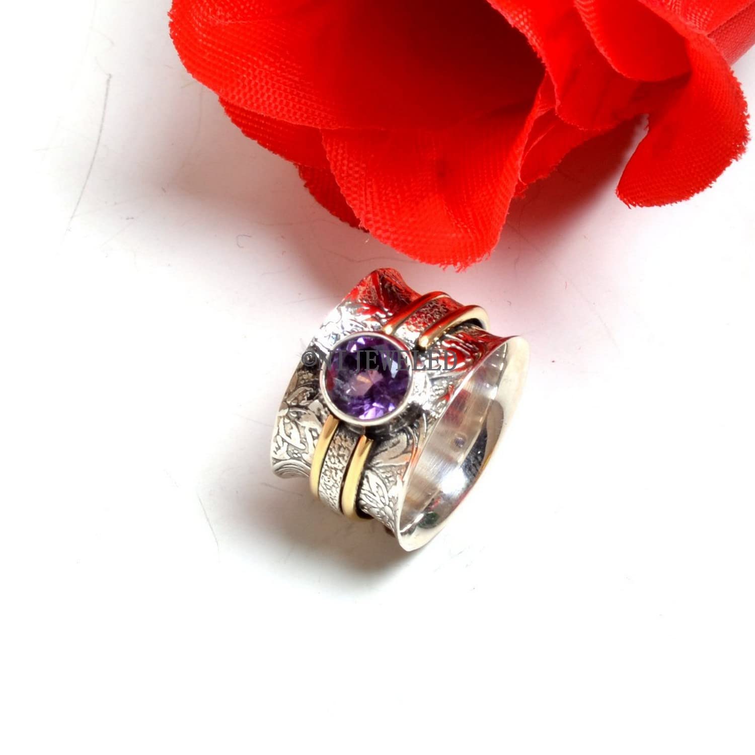 925 Silver Spinner Ring for Anxiety Relief - Yoga & Meditation Jewelry Gift for Women