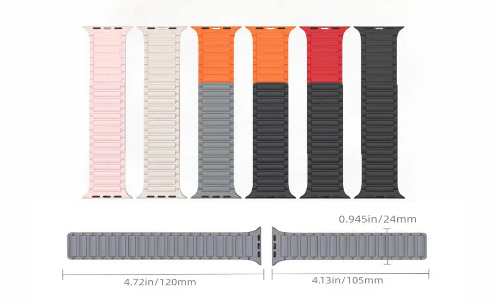Magnetic Silicone Link Loop - Durable & Flexible Bracelet for Men & Women - Perfect for Workout, Yoga, and Everyday Wear