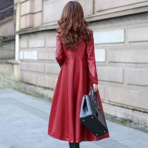 Women's Lambskin Leather Trench Coat - Premium Soft Outerwear Jacket for Fall & Winter | Fashionable Long Overcoat for Work, Dating & Special Occasions