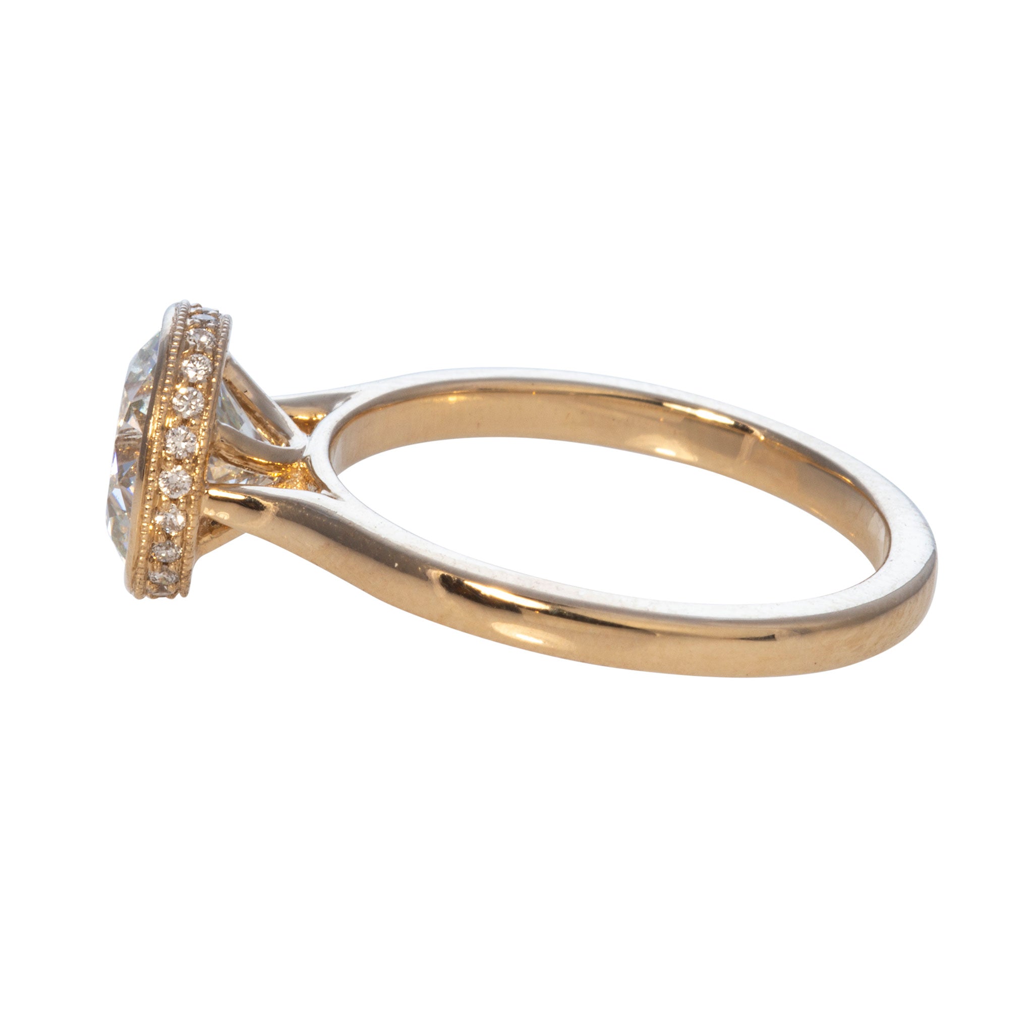 2ct Round Brilliant Diamond Bezel Set 14K Gold Engagement Ring for Women - Perfect Wedding Proposal, Anniversary Gift & Bridal Jewelry