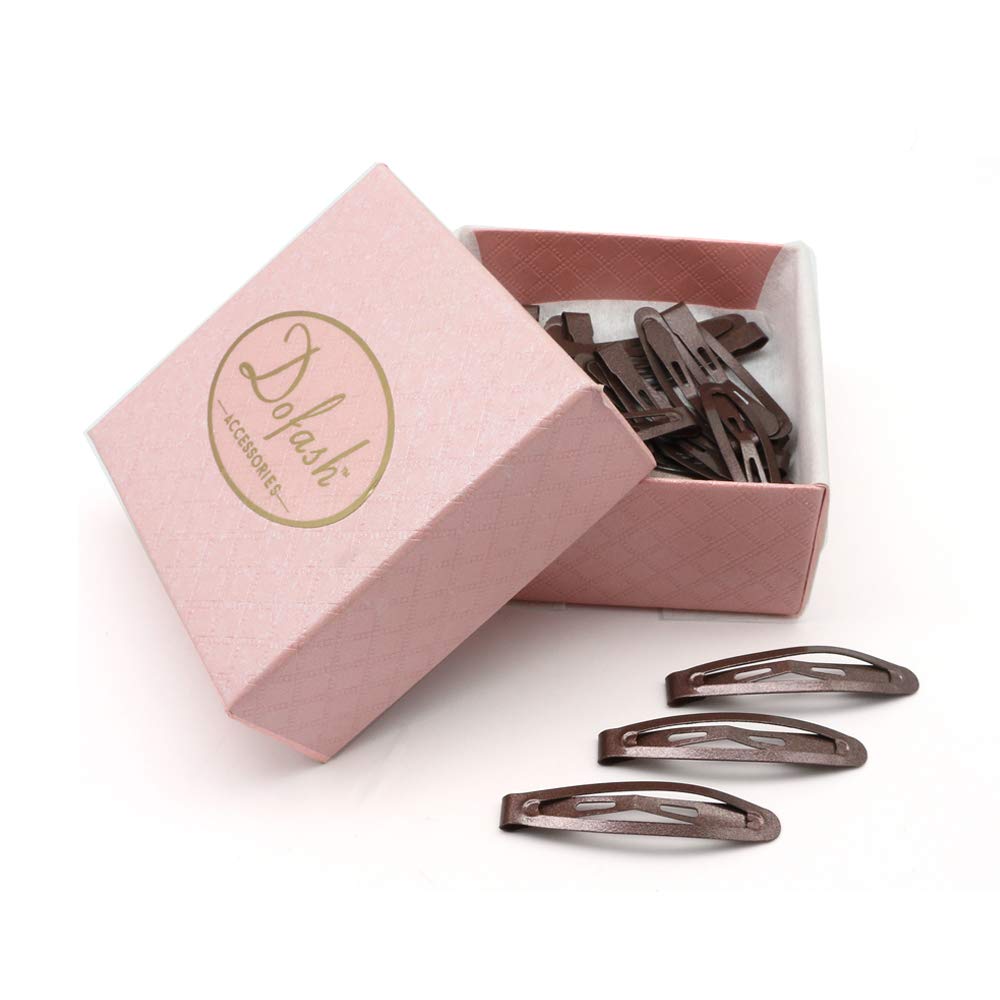 4.5CM/1.77IN Mini Slim Snap Hair Clips - 20PCS Thin Hair Barrettes for Women, Braided Hair Accessories (Brown) - Perfect for Daily Styling, Office, School and Special Occasions