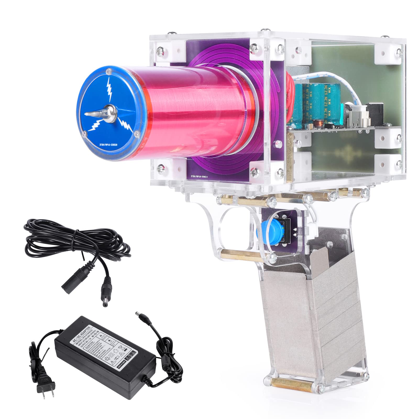 Portable Handheld Tesla Coil Kit - Plug-in Trigger Mode for DIY Artificial Lightning Generator | Science Experiments, STEM Education & Home Decor