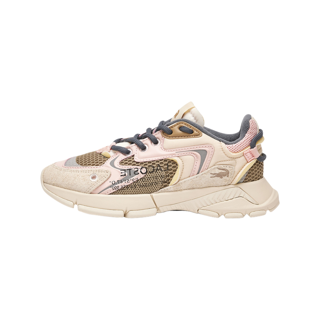 Lacoste Women's L003 NEO 223 Sneakers - Off White, Light Pink & Grey | Casual Comfort Shoes for Walking, Running & Everyday Wear
