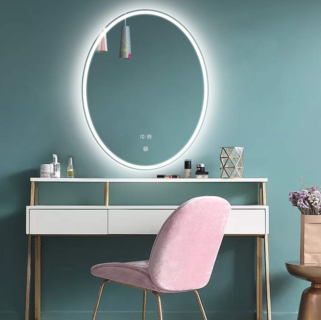 LED Wall Mounted Makeup Mirror with Smart Touch - Waterproof Anti-Fog Bathroom Mirror, Adjustable Color & Brightness, Cross/Vertical Section Options for Vanity, Dressing Room & Bathroom Decor