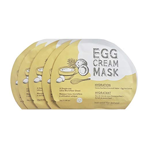 Hydrating Egg Cream Mask 5-Piece Set - Deep Moisturizing Face Mask for Dry Skin | Perfect for Spa Night & Skincare Routine