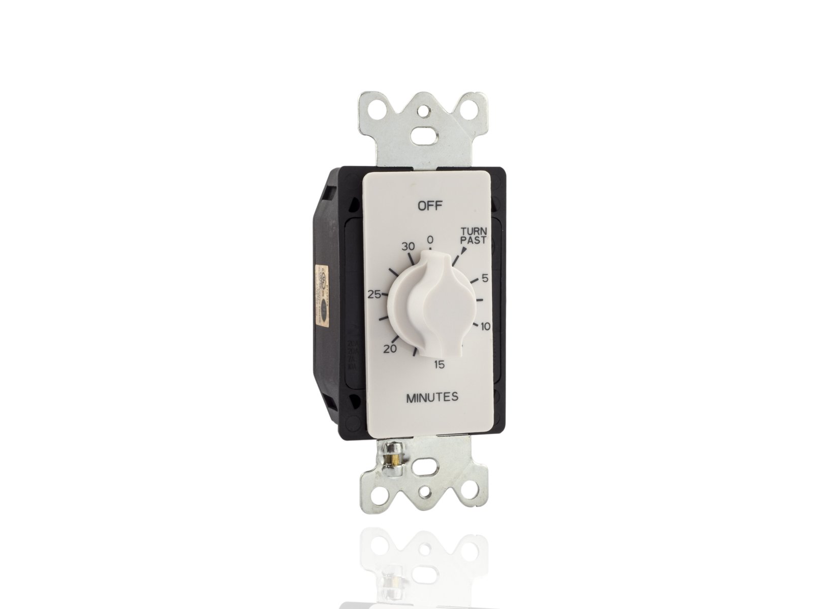 TORK A530MW 30-Minute Spring-Wound In-Wall Timer Switch - White Faceplate for Automatic Fan & Light Control - Perfect for Bathrooms, Kitchens & Home Automation