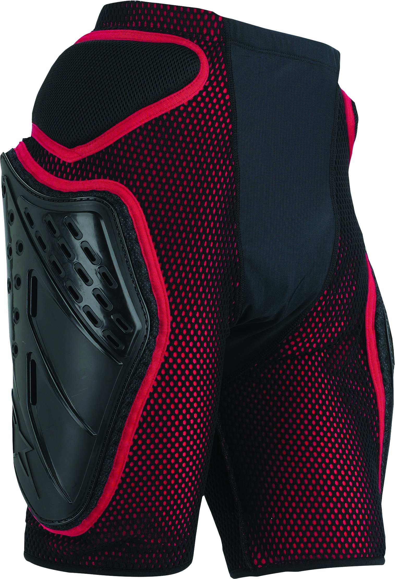 Freeride Mountain Bike Shorts for Men - Black/Red - Medium Size - Perfect for Trail Riding & Outdoor Adventures