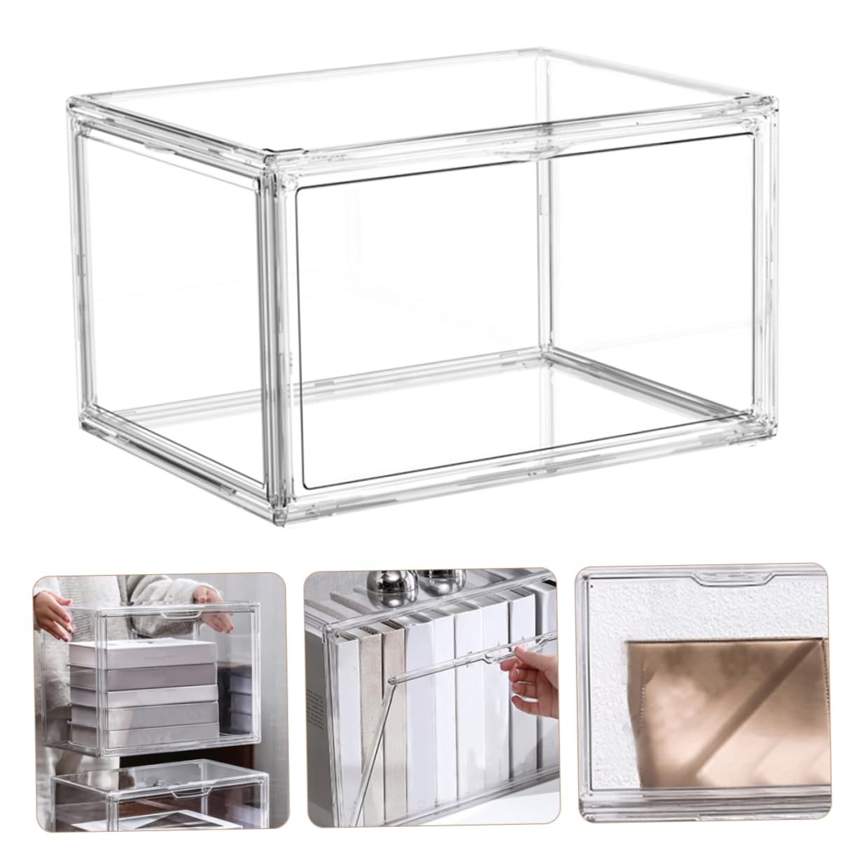 Acrylic Storage Box with Lid - Stackable Plastic Organizer for Cereal, Baby Toys, Kids Action Figures, Blocks & Puzzles - Perfect for Pantry, Playroom & Closet Organization