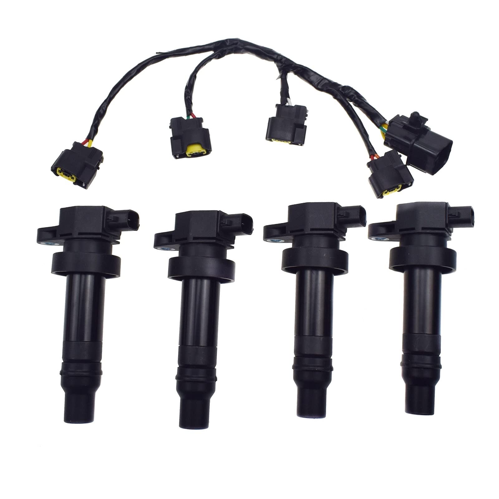 TTEDOYE 4-Piece Ignition Coil & Connector Plug Set - Compatible with 2010-2011 Kia Soul 1.6L (27301-2B010, 273502B000) - Replacement for Hyundai Kia Motors - Improves Engine Performance & Fuel Efficiency
