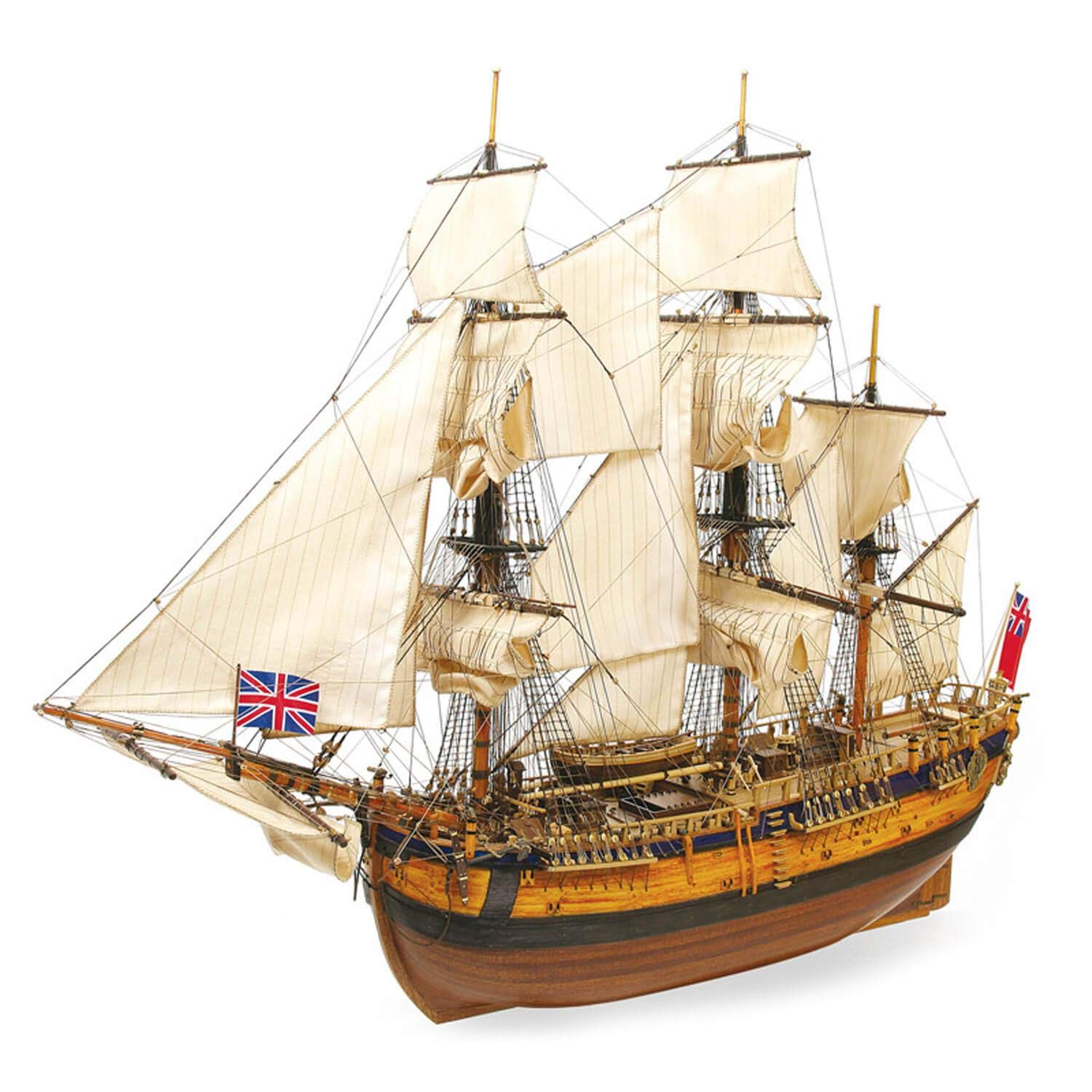 Endeavour 1/54 Scale Model Ship - Handcrafted Wooden Sailing Boat for Collectors & Decor | Perfect for Home Display, Nautical Gifts & Historical Enthusiasts