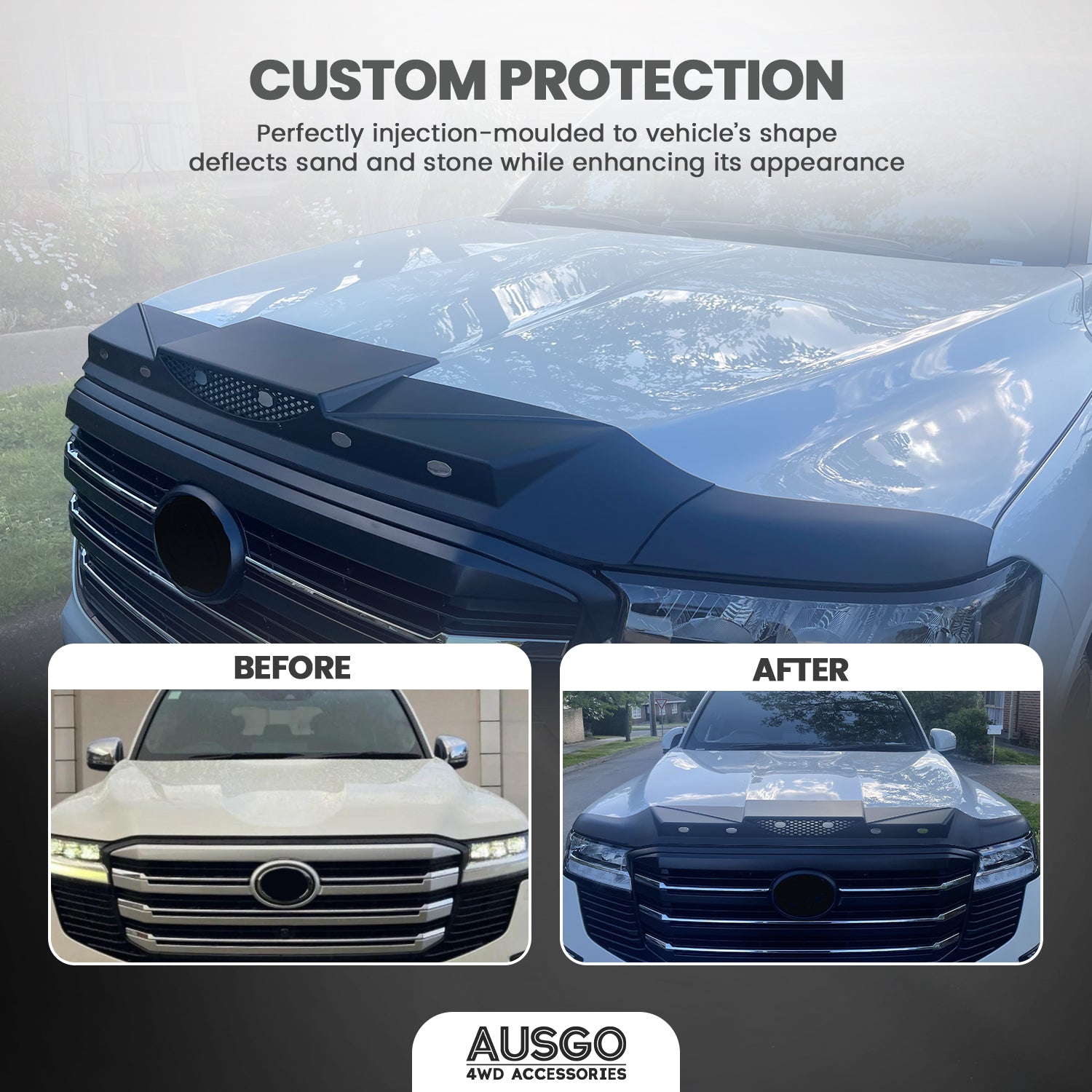 Toyota Land Cruiser 300 LC300 (2021-Present) Wide Weather Shields & Bonnet Protector - Durable Car Accessories for All-Weather Protection | Perfect for Off-Road Adventures & Daily Commutes