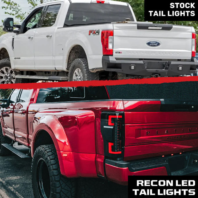 Ford Super Duty 2020-2022 LED Tail Lights - Smoked OLED Replacement for OEM - Perfect for Off-Roading & Night Driving