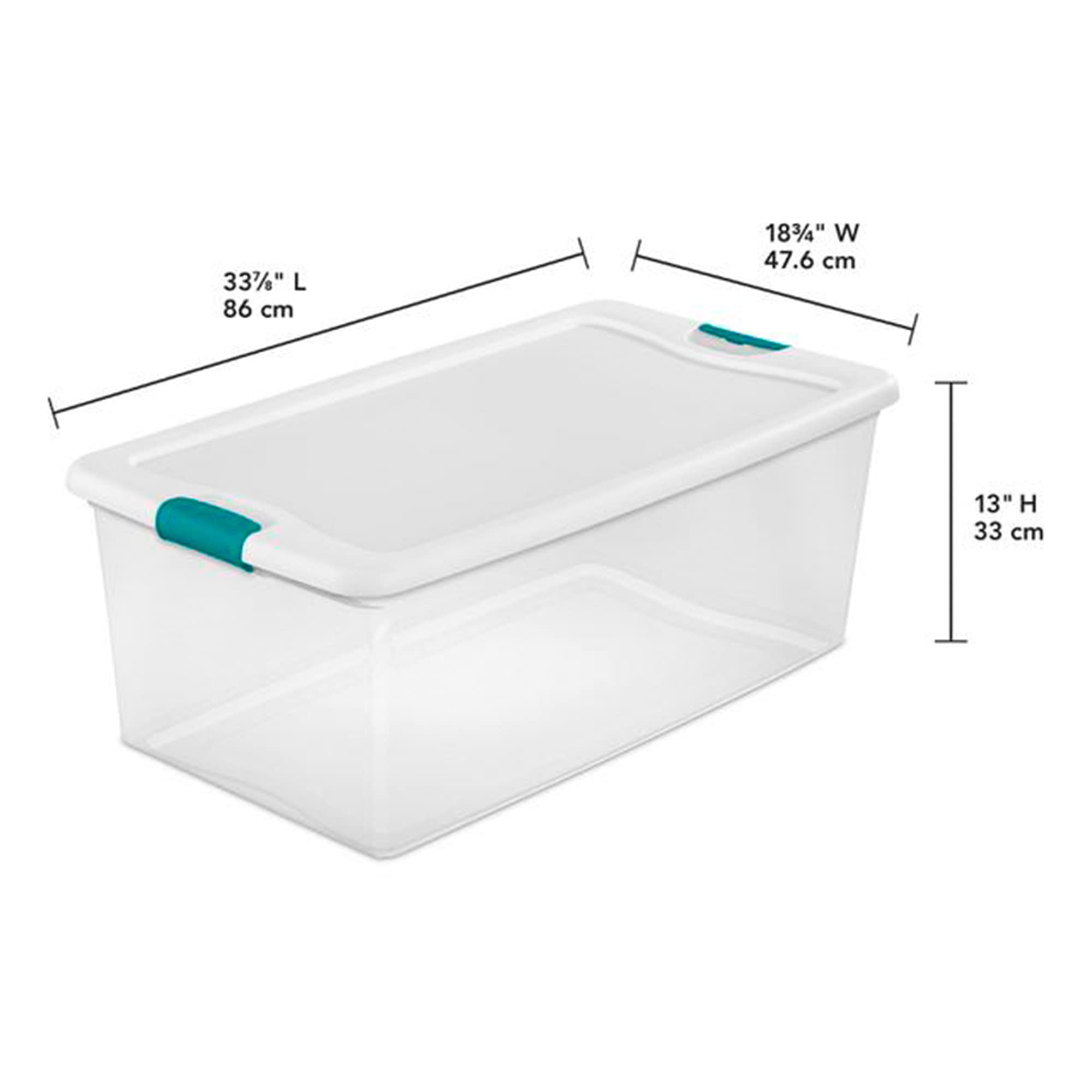Sterilite 4-Pack & 6-Pack Latching Storage Bins with Lids - 106 Qt & 64 Qt Clear Plastic Organizing Totes for Home, Office, Garage & Closet Organization
