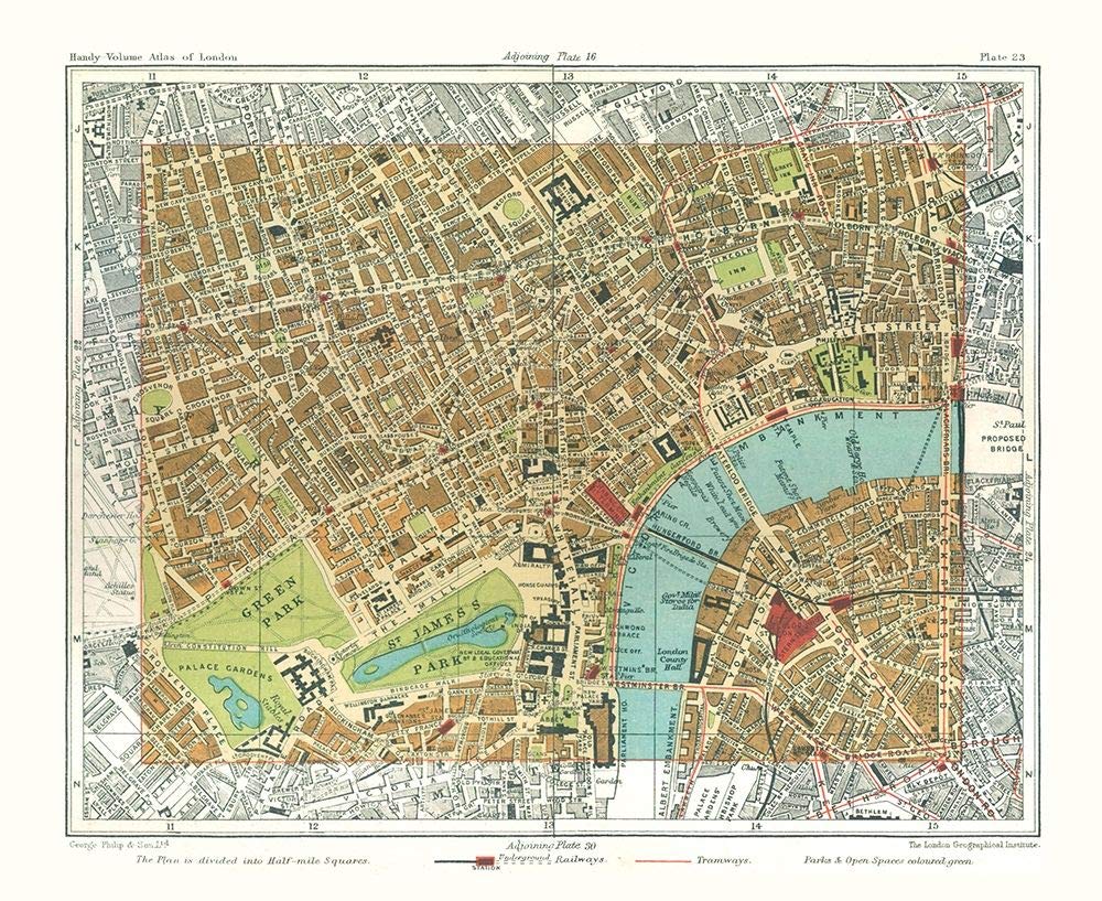 Vintage 1904 Victoria Embankment London England Poster Print - 36x24 Inch Philip Posterazzi Wall Art | Perfect for Home Decor, Office & Historical Memorabilia Collections