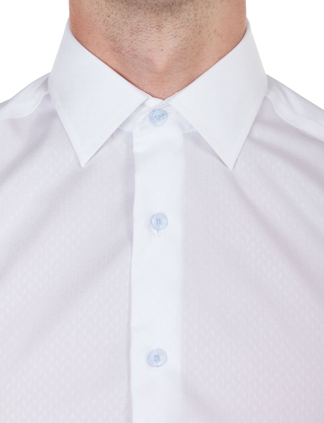 Premium White Dobby Business Shirt for Men - Slim Fit Dress Shirt - Formal Office Wear & Professional Attire for Work, Interviews, and Business Meetings