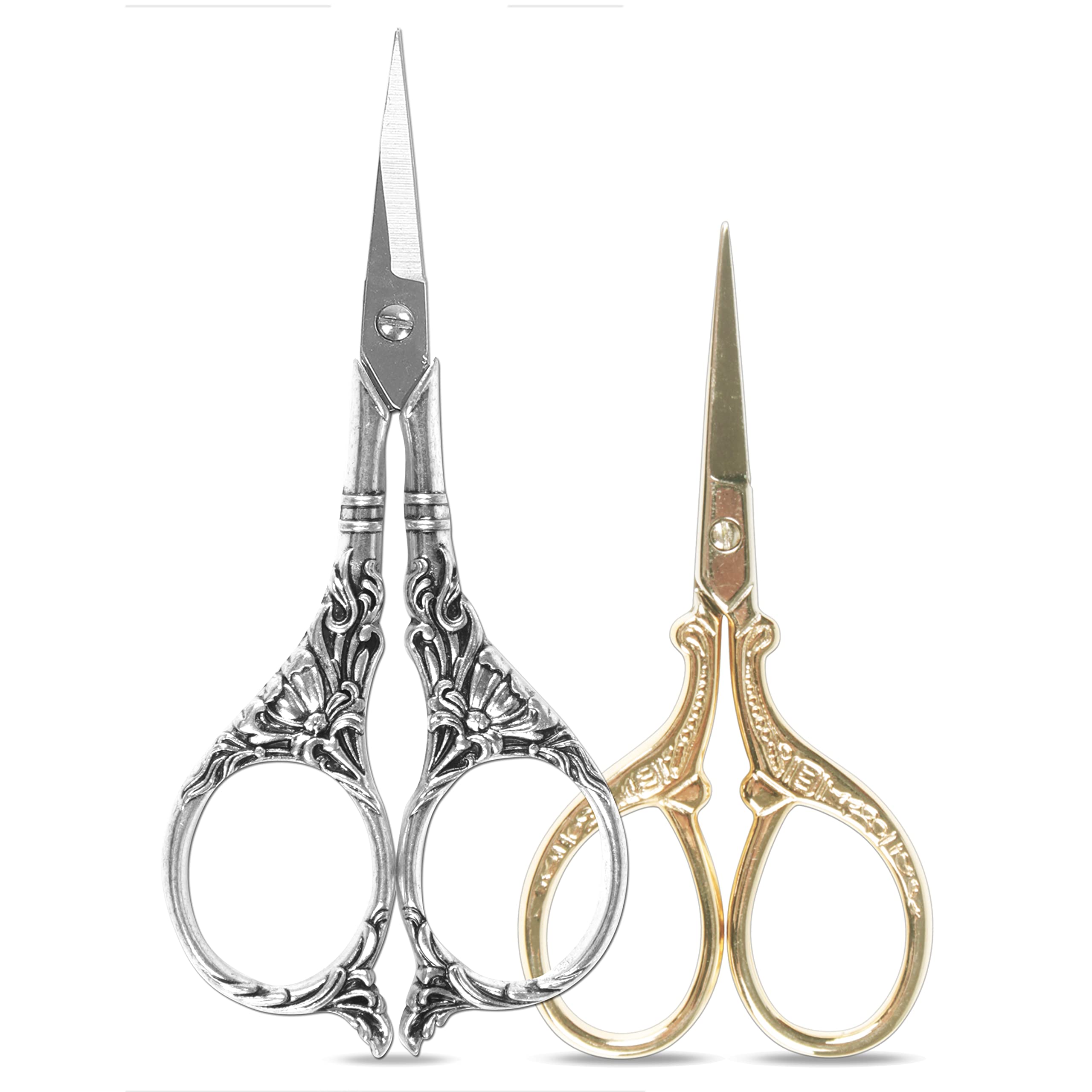BIHRTC 2-Pack Stainless Steel Embroidery Scissors - Sharp Precision Sewing Scissors for Needlework, Crafting, Quilting & DIY Projects | Perfect for Dressmaking, Fabric Cutting & Everyday Sewing Tasks