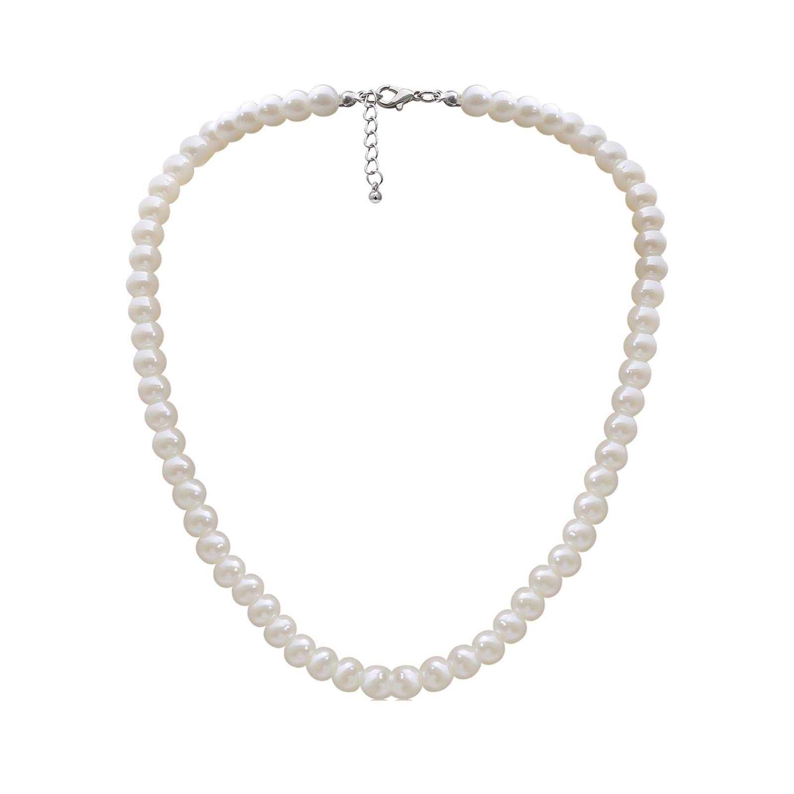 Elegant Y-Shaped Pearl Necklace for Women - Alloy Metal Jewelry with Inlaid Pearls, Perfect Gift for Her, Anniversary, Valentine's Day, Wedding & Special Occasions