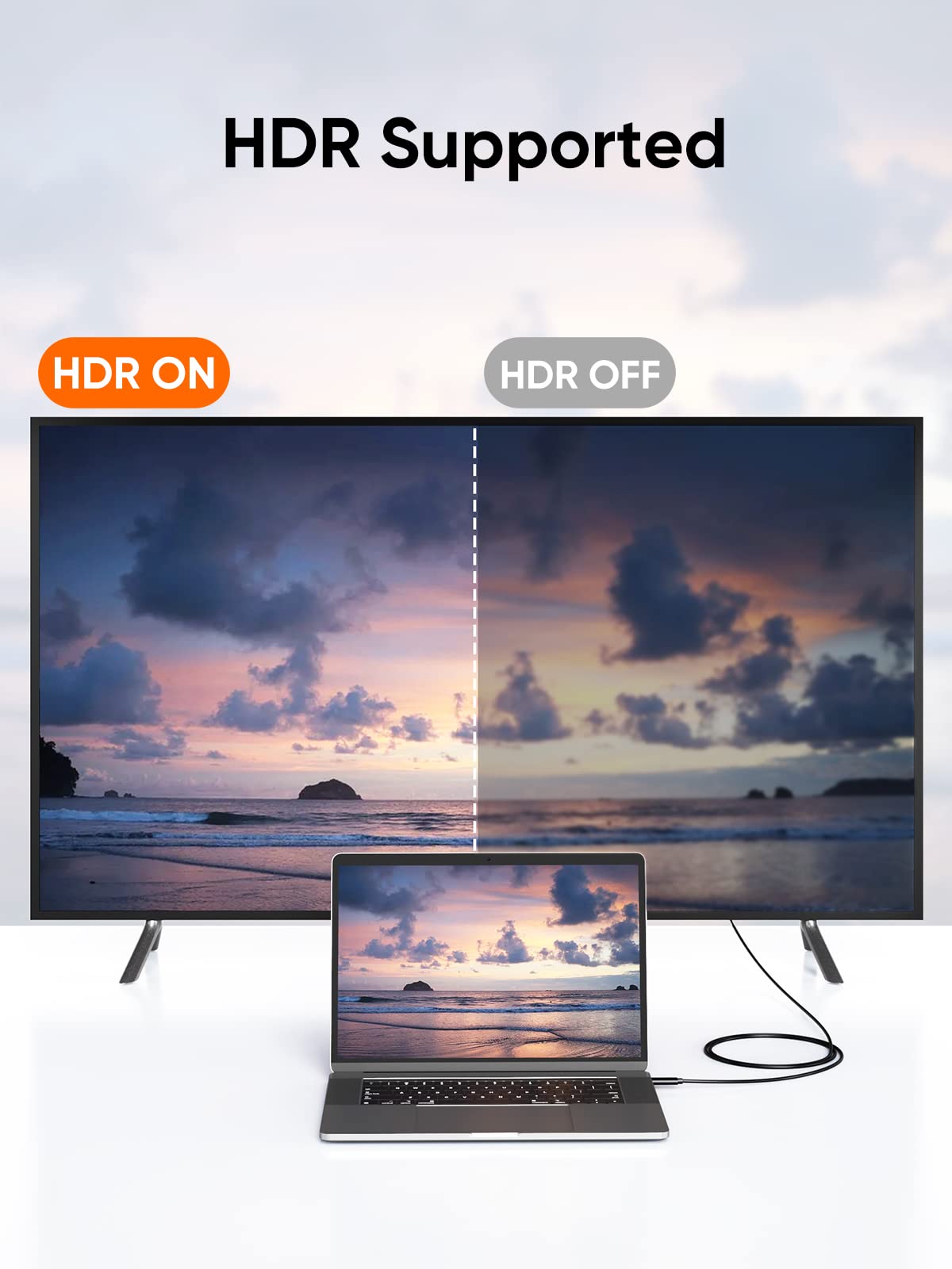 CableCreation USB C to HDMI Cable 16.5FT, 4K@60Hz HDR, USB Type C to HDMI Adapter for iPhone 16/15 Pro Max/Plus, MacBook Pro/Air, iPad Pro, Dell XPS, Samsung Galaxy S24, Steam Deck - Perfect for Home Theater, Gaming & Office Presentations