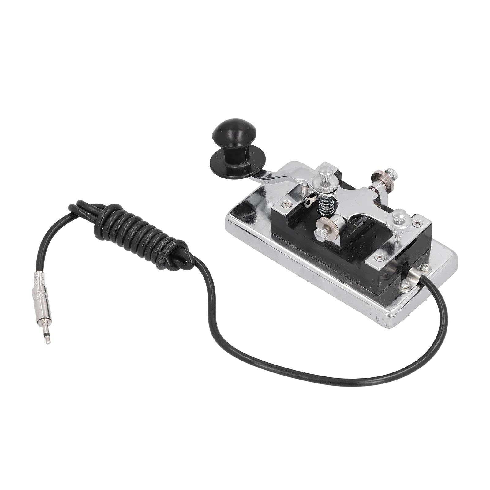 Morse Code CW Key - Heavy Duty Stainless Steel Morse Telegraph for Shortwave Radio Communication & Teaching Aids (HYK4) - Perfect for Ham Radio Operators, Morse Code Learning & Vintage Telegraph Enthusiasts