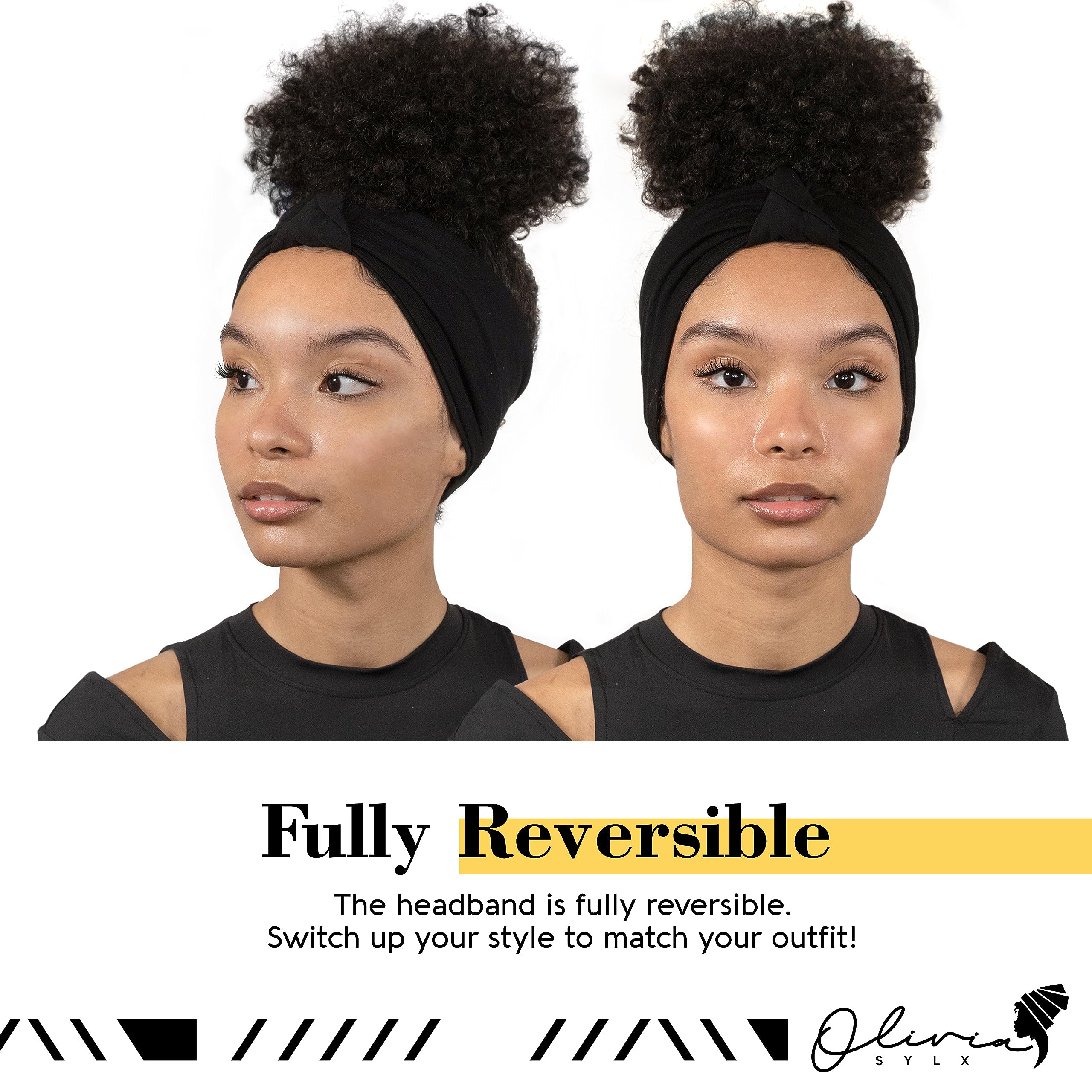 Olivia Sylx Twist Knot Headband for Women - Fashionable Wide Yoga Headband with African Inspired Design - Perfect for Workouts, Yoga, Running and Everyday Styling