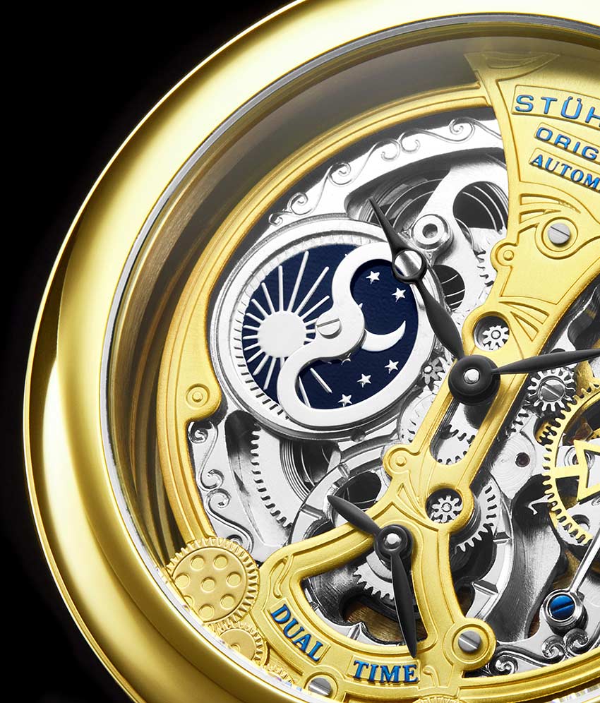 Emperor's Grandeur 127A Automatic 49mm Skeleton Watch for Men - Luxury Mechanical Timepiece with Open Heart Design - Perfect for Formal Events, Business Meetings & Special Occasions