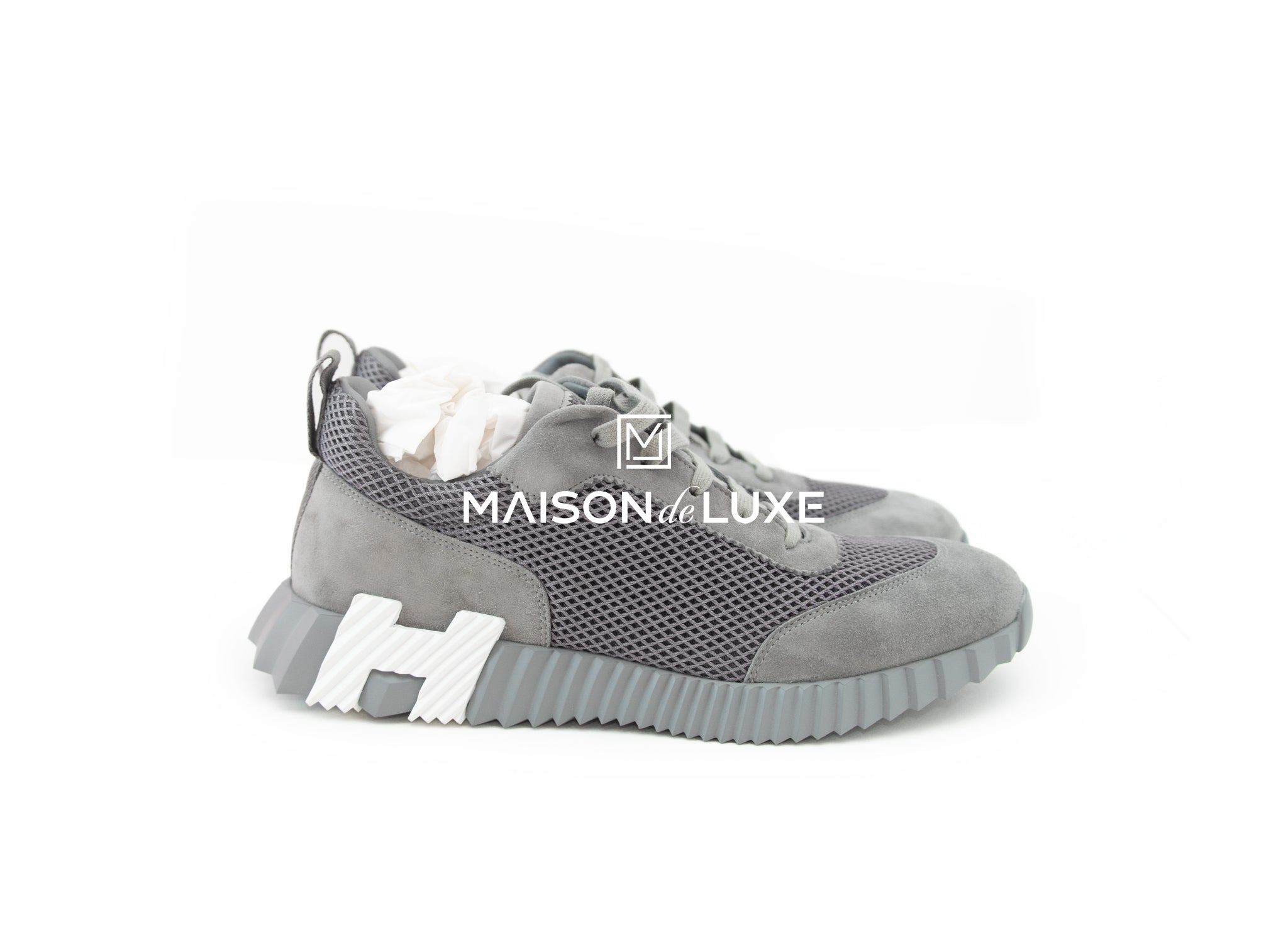 Hermes Men's Gris Brume Bouncing 43 Sneaker - Luxury Casual Shoes for Men | Perfect for Office, Travel & Everyday Wear