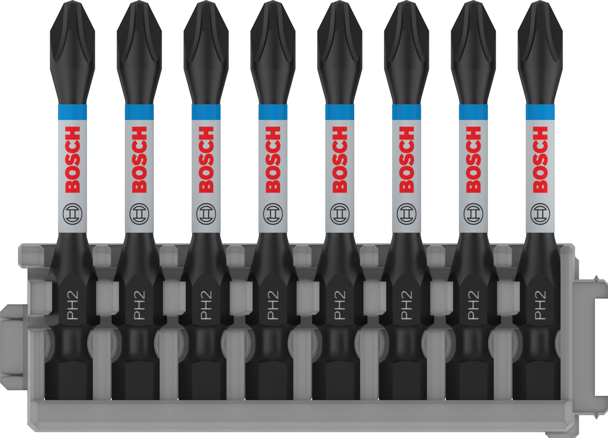 Bosch Professional 8-Piece Phillips Screwdriver Bit Set - PH2 Impact Control Bits (50mm Length) - Ideal for Impact Drills, DIY Projects & Professional Construction Work