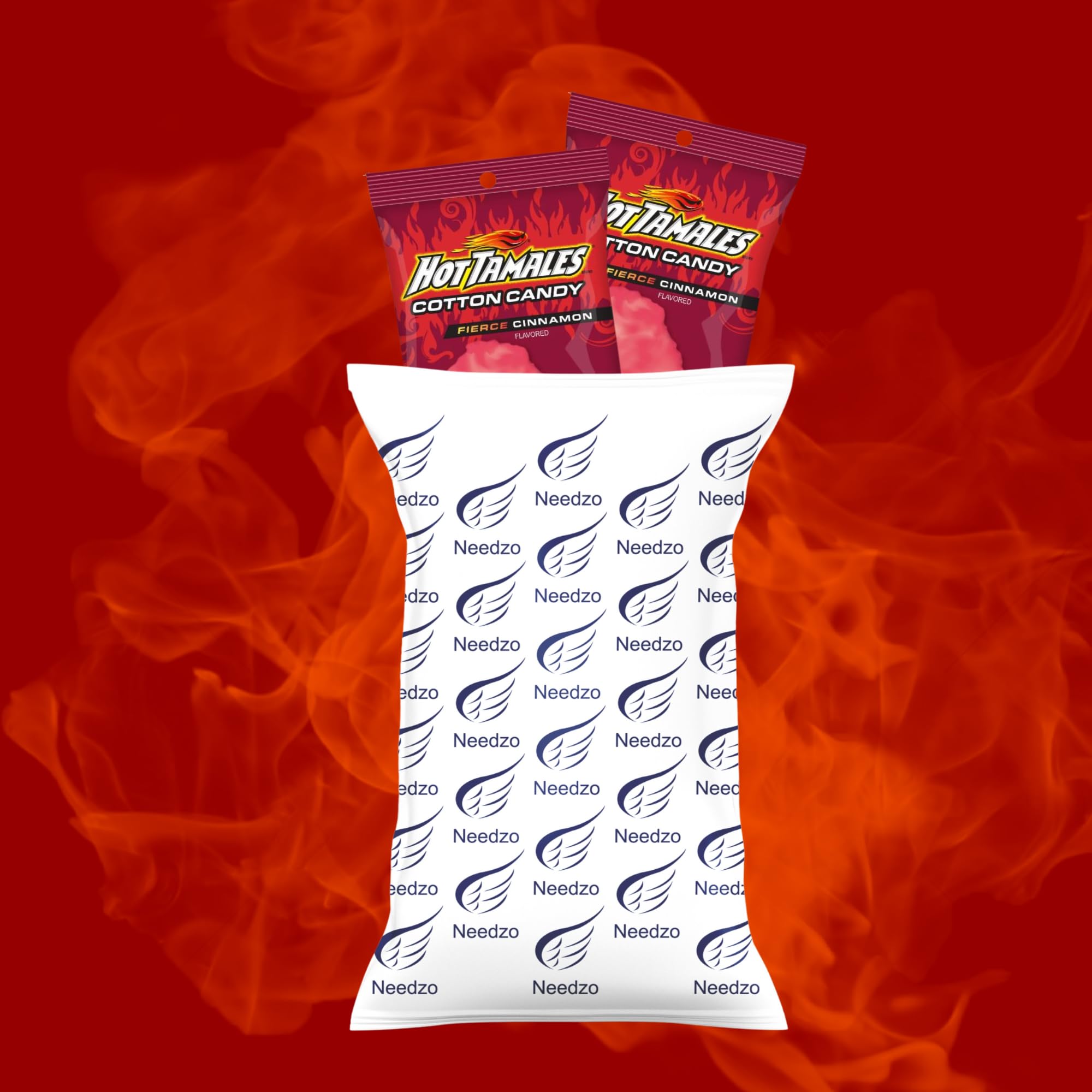 Hot Tamale Cotton Candy - Sweet & Spicy Cinnamon Flavored Sugar Floss - 3oz Pack of 2 - Unique Party Favors & Halloween Treats - Perfect for Birthday Parties, Movie Nights & Carnival Snacks