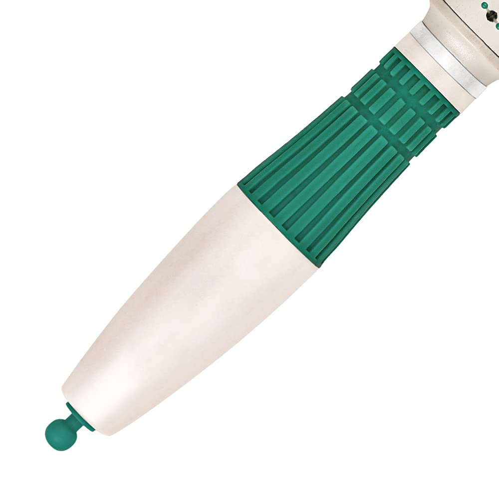 Kai Professional Radial Hair Brush for Women - Detangling & Styling Hair Brush with Soft Bristles (White & Green) - Perfect for Home, Salon & Travel Use