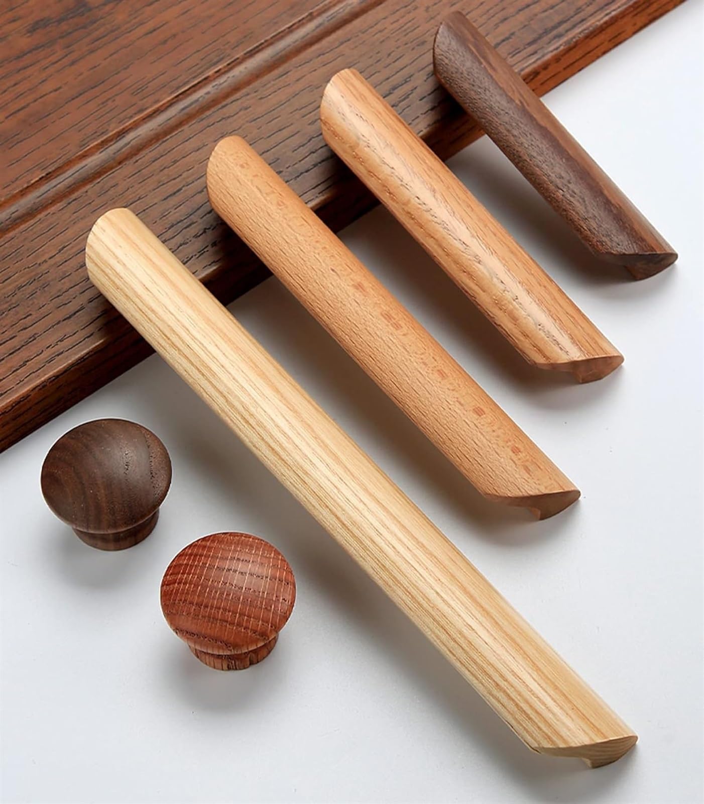 Vintage Wooden Cabinet Handles & Drawer Pulls - 256mm Hole Distance - Elegant Bow Design for Kitchen, Wardrobe & Cupboard - Perfect for Home Renovation & DIY Furniture Projects