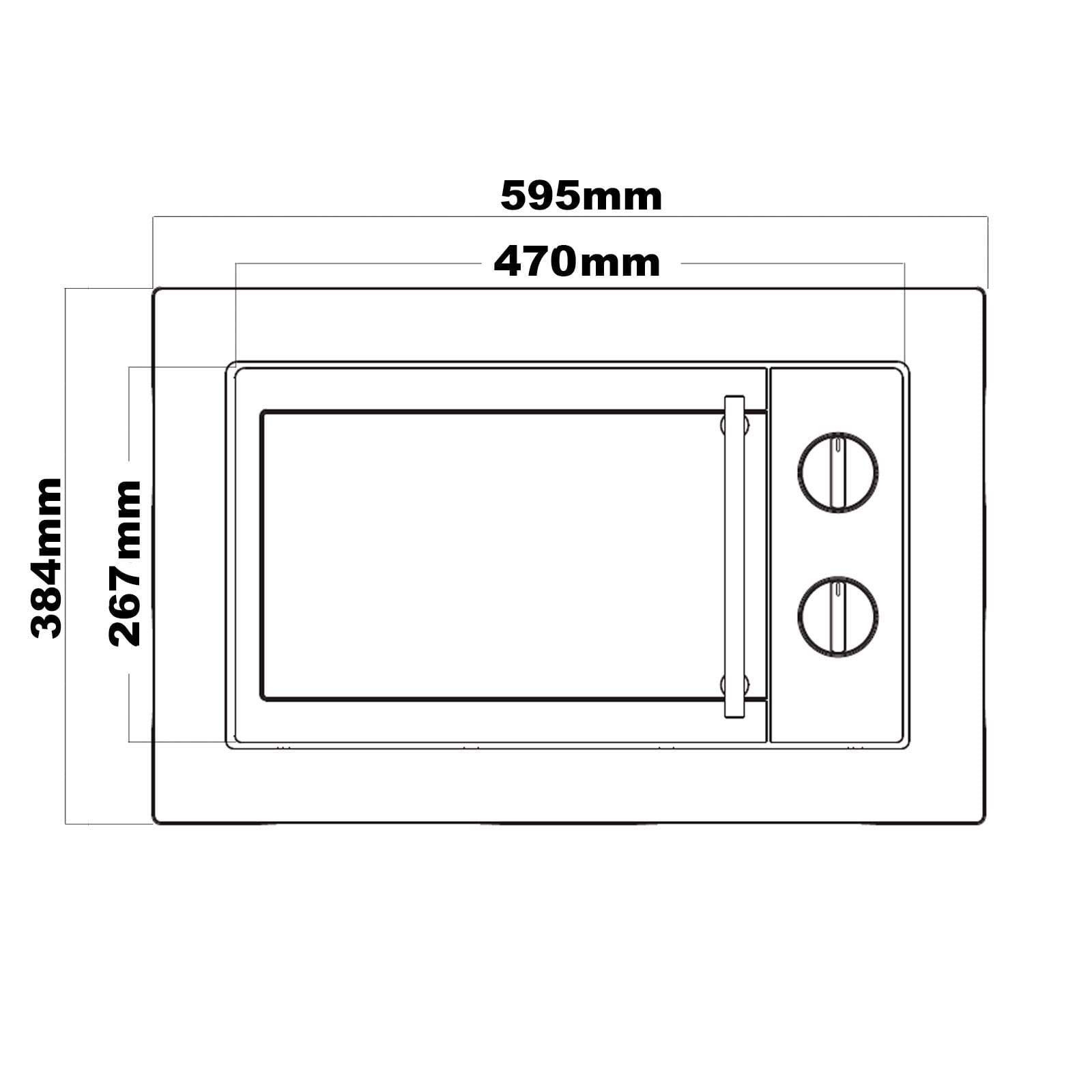 SIA BIM20SS 20L Built-In Microwave Oven - 700W Stainless Steel with Digital Timer & 2-Year Warranty - Perfect for Small Kitchens, Apartments, and Office Break Rooms