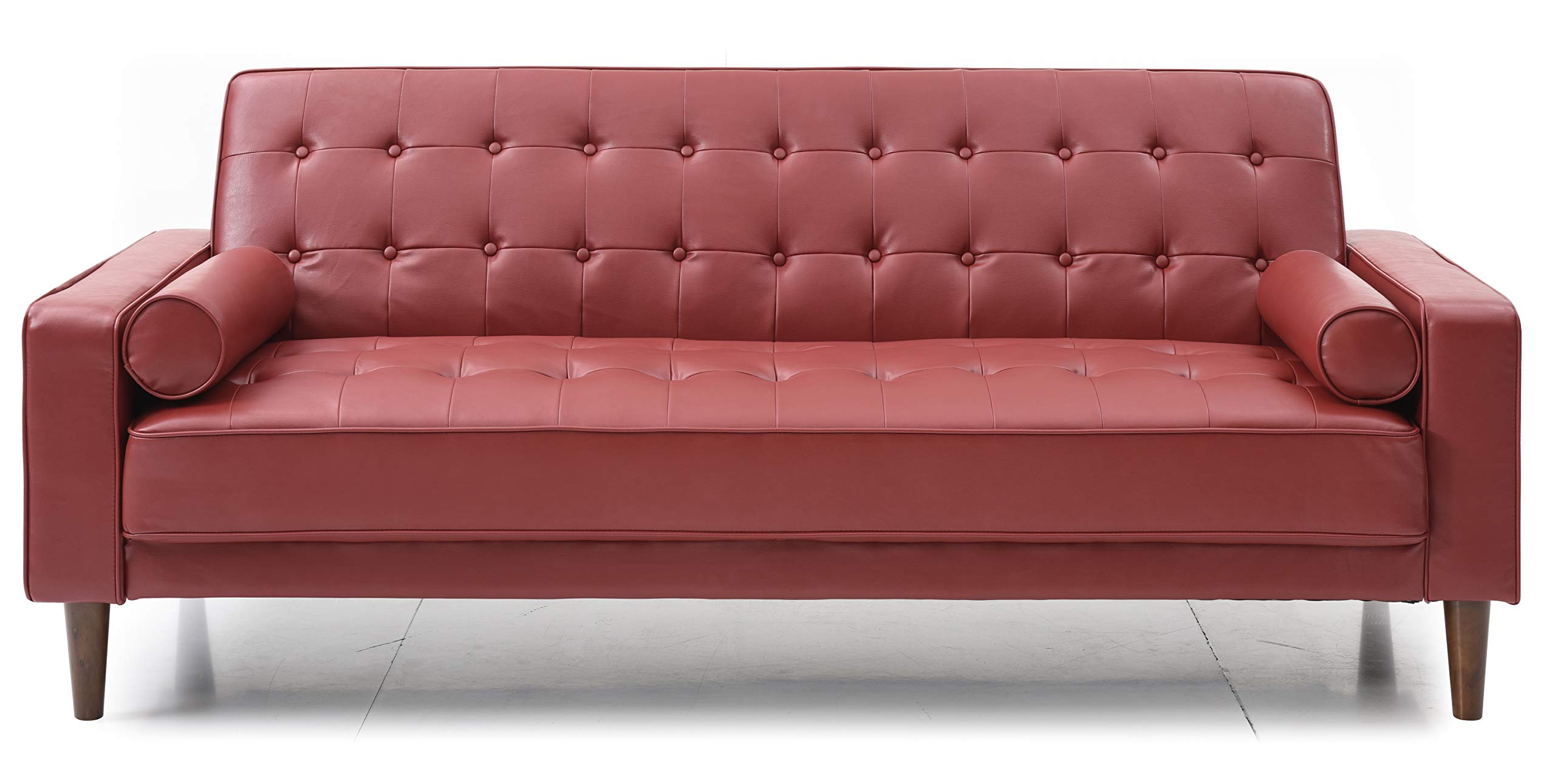 Glory Furniture Convertible Futon Sofa Bed - 3-in-1 Sleeper with Sturdy Metal Frame, Comfortable Foam Mattress in Red - Perfect for Small Apartments, Guest Rooms & Home Offices