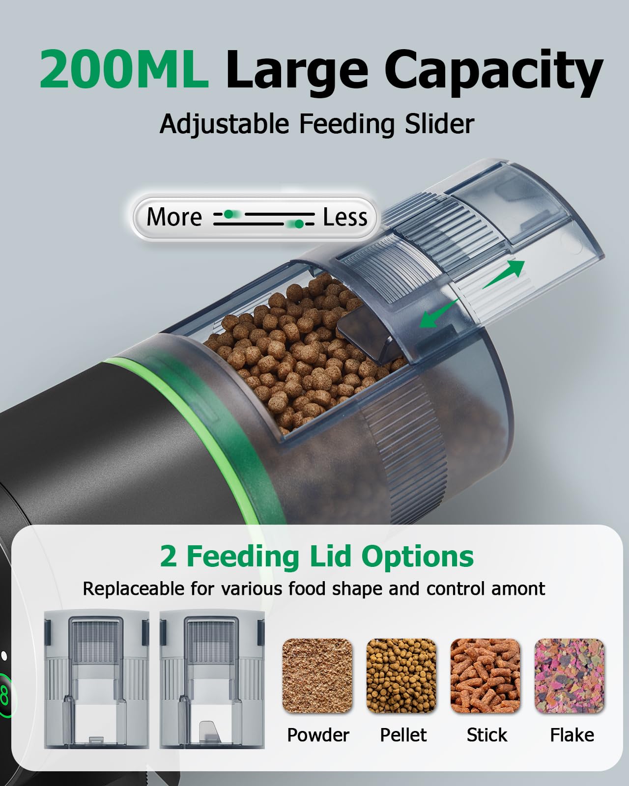 Automatic Fish Feeder for Aquarium - Smart Timer Fish Food Dispenser with Feeding Ring, Moisture-Proof Design, Battery Powered (Includes 2 AAA) - Perfect for Vacation & Daily Aquarium Care