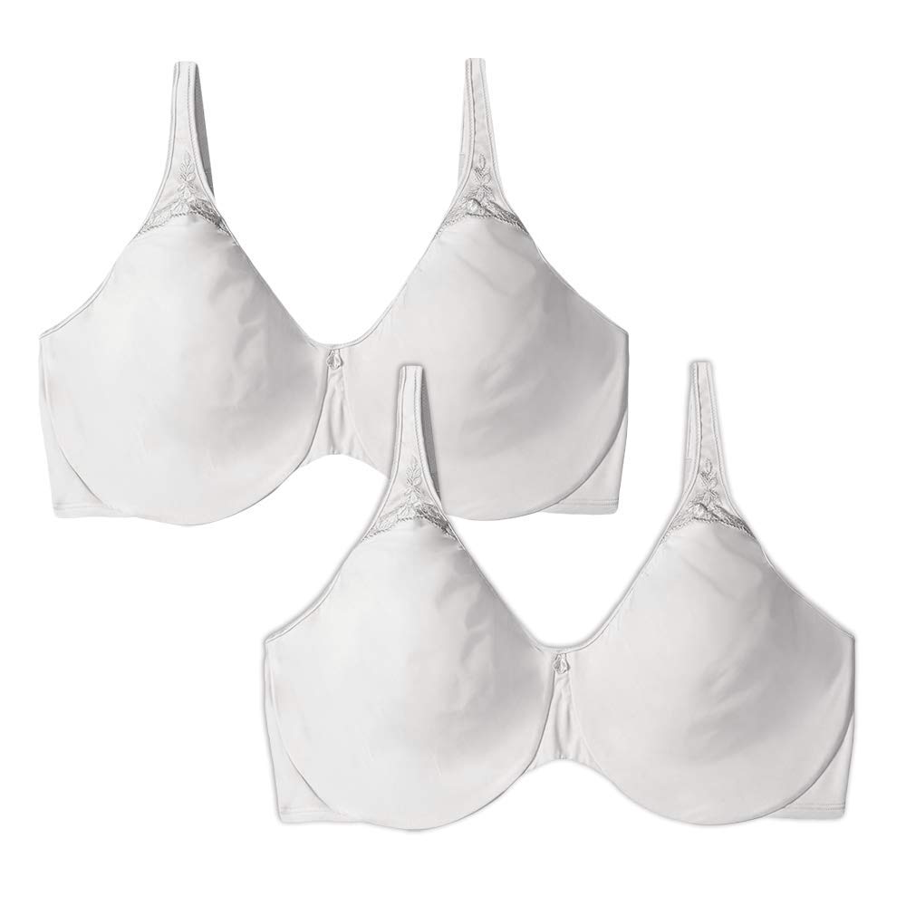 2 Pack White Bali Bras with Underwire Style 3385 - Comfortable Support for Everyday Wear - Perfect for Work, Yoga & Casual Outfits