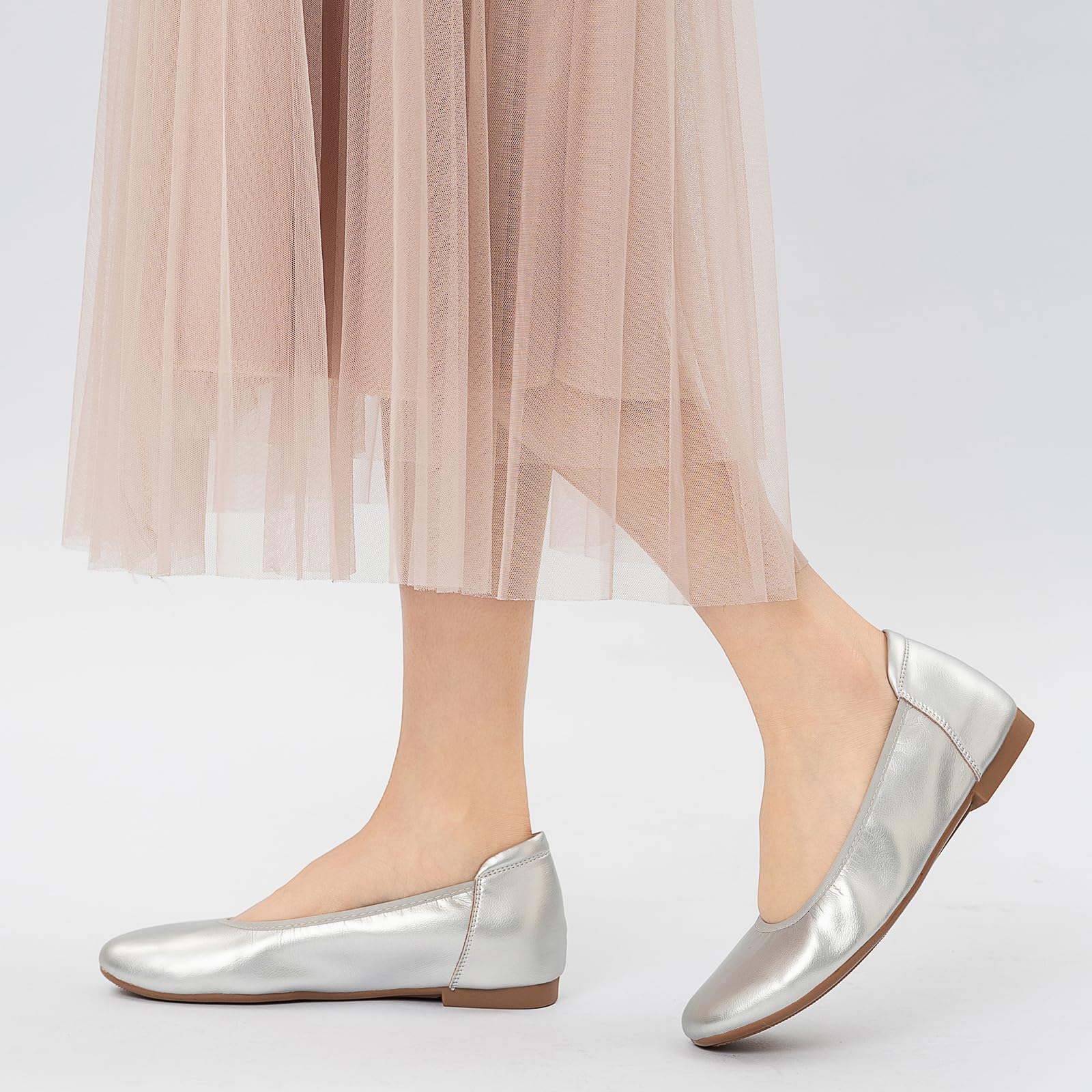 Women's Foldable Ballet Flats - Classic Round Toe Slip-On Dress Shoes for Office & Casual Wear | Comfortable Work Shoes for Women | Perfect for Commuting, Travel & Everyday Use