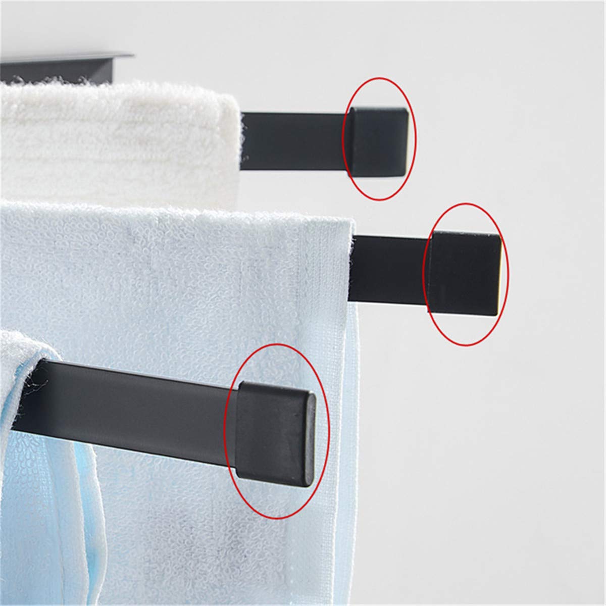 ZKG 360° Rotating Towel Rack - 3 Swivel Bars Wall Mounted Bathroom Organizer for Towels, Robes & Kitchen Utensils (Black) - Perfect for Small Spaces, Apartments & Spa-Style Bathrooms