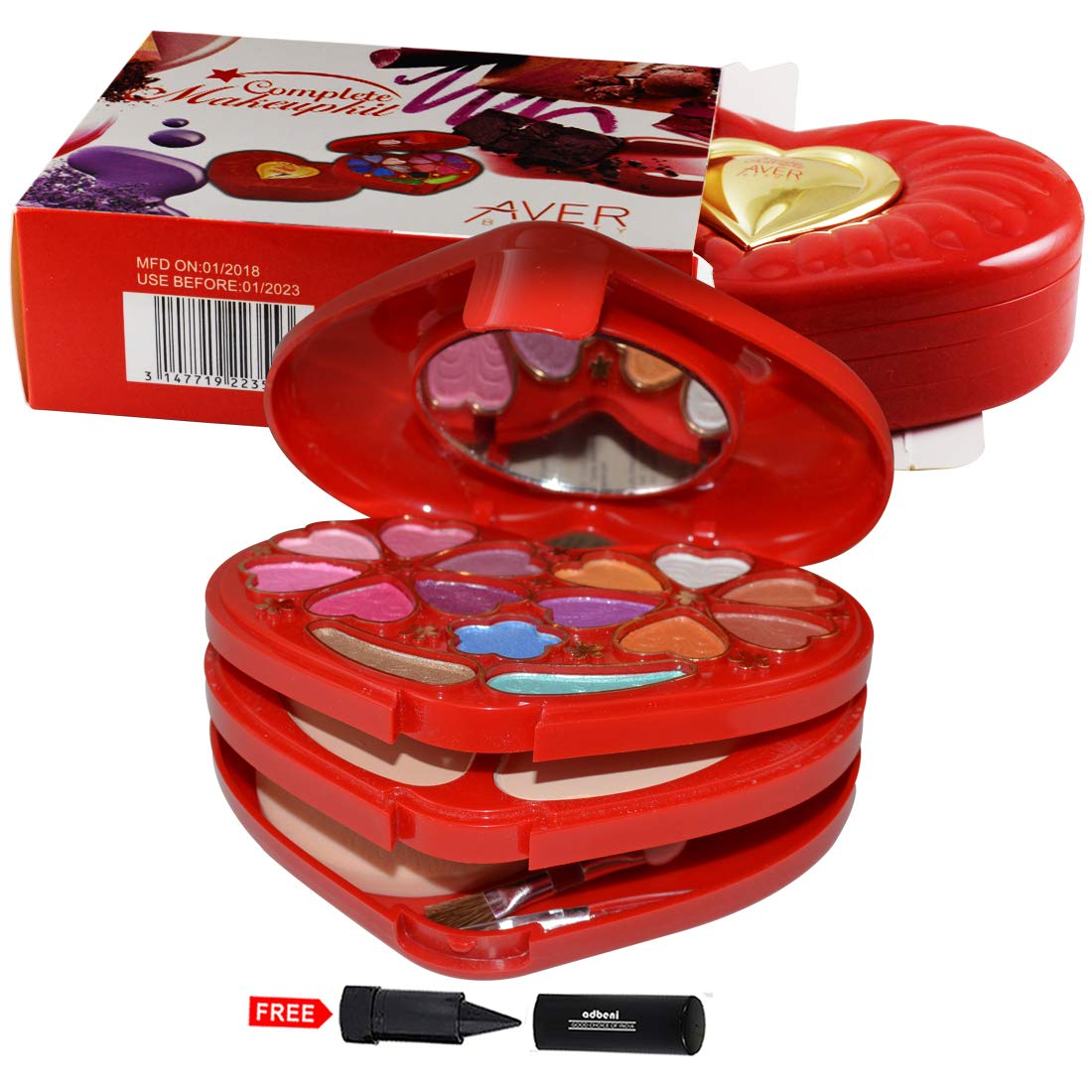 Aver Beauty Makeup Kit - 2235-02 Bundle with Kajal Eyeliner | Complete Cosmetic Set for Professional & Everyday Makeup | Perfect for Bridal, Party & Special Occasion Looks