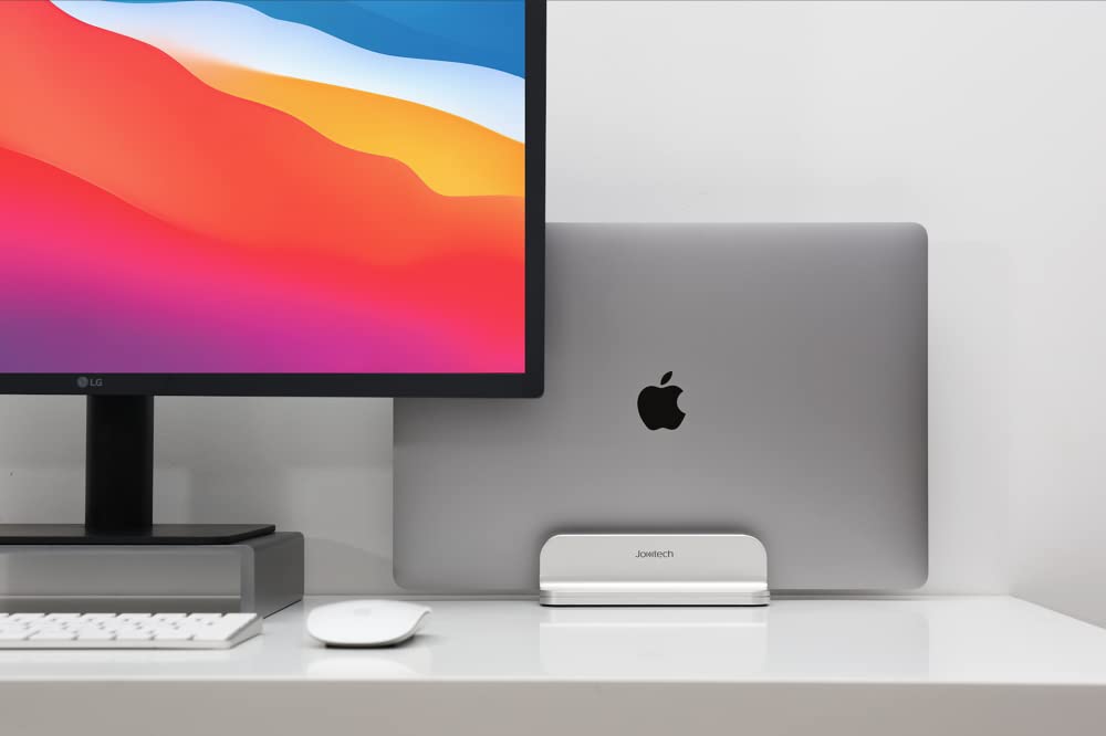 Premium Aluminum Laptop Stand - Adjustable & Sturdy Ergonomic Holder for MacBook Pro/Air, Mac Mini & iPad Pro (Silver) - Perfect for Home Office, Gaming & Workspace Setup